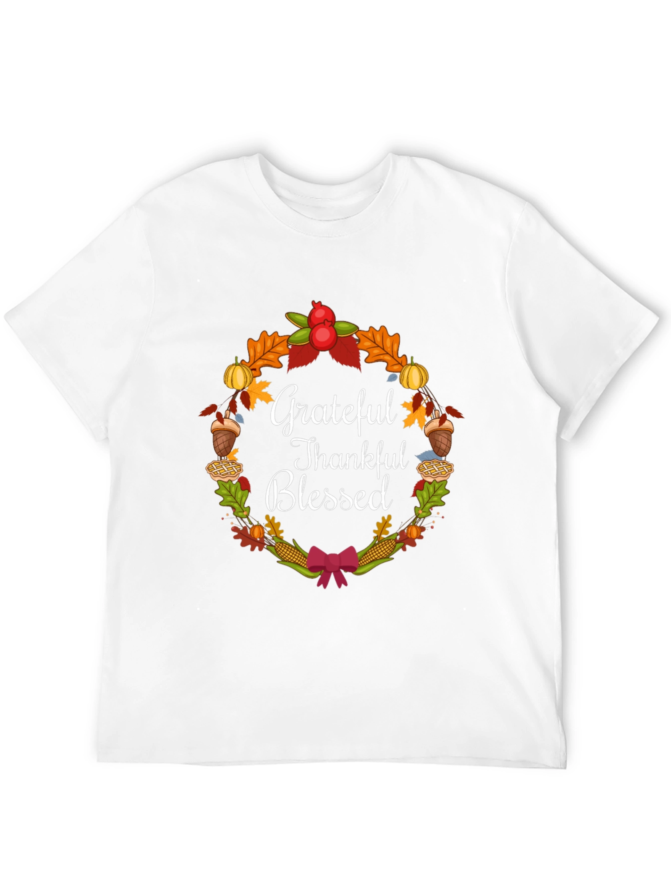 Grateful Thankful Blessed Thanksgiving T-Shirt