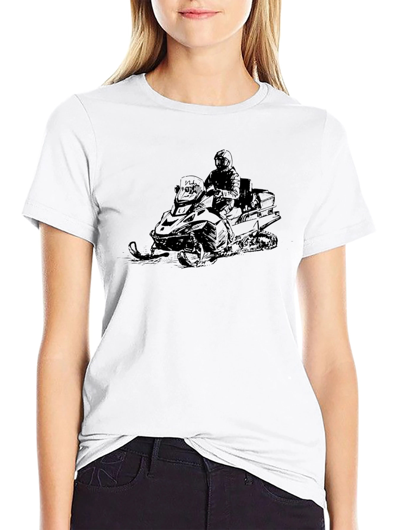 Black Snowmobile Rider Graphic Tee