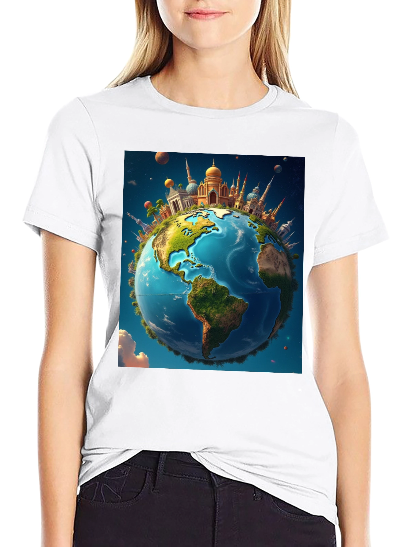 World Landmark Globe Graphic Tee