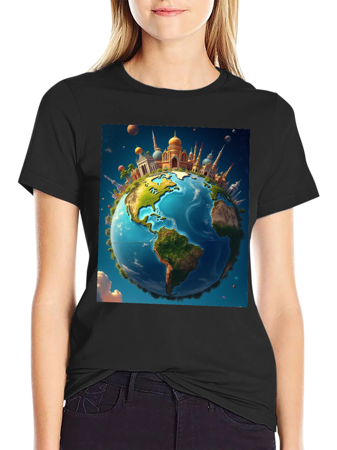 World Landmark Globe Graphic Tee