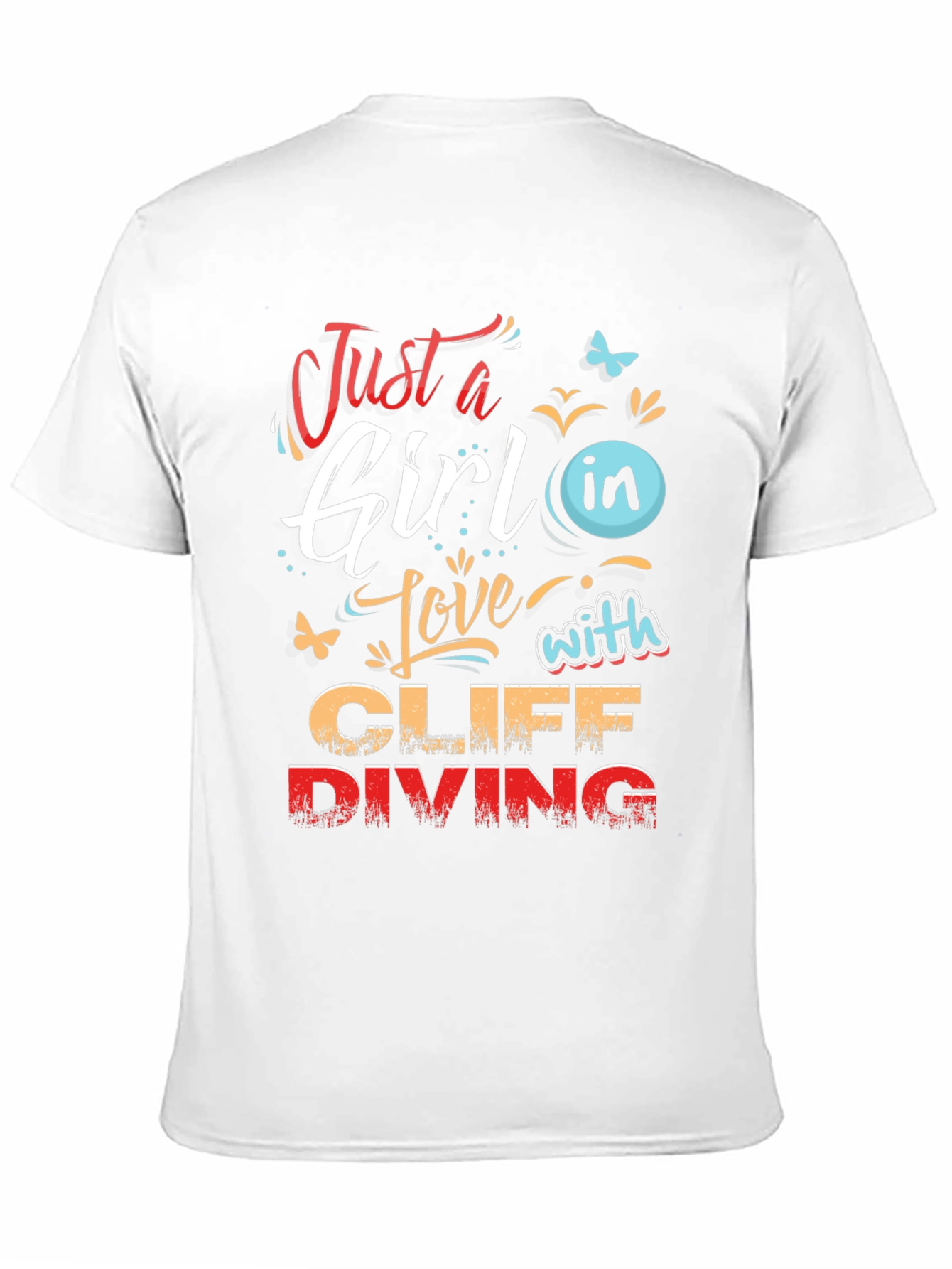 Girl Cliff Diving Graphic T-Shirt - Stylish Tee