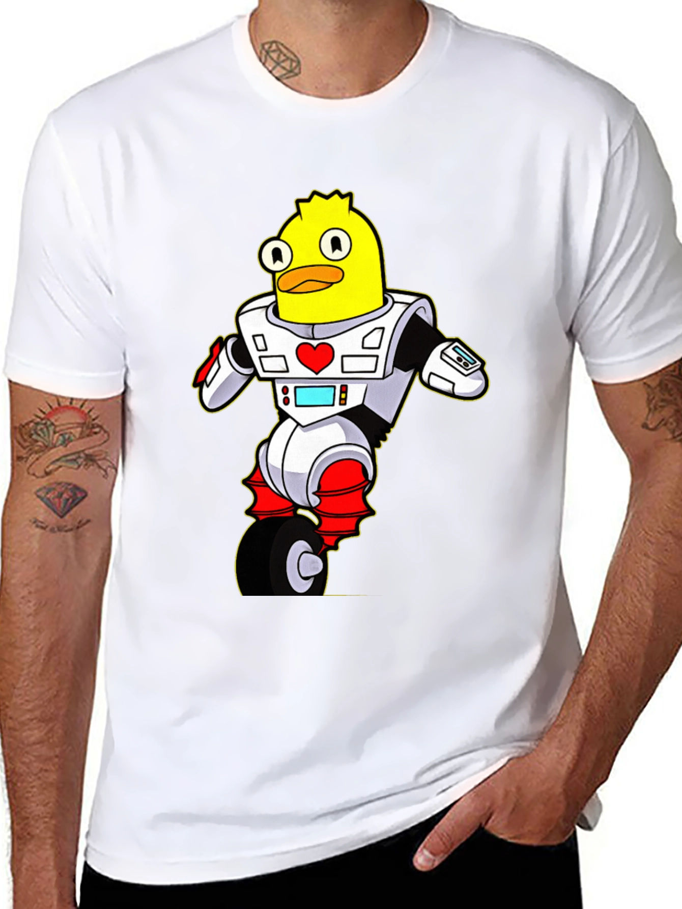 Robot Duck T-Shirt - Sci-Fi Cartoon Tee