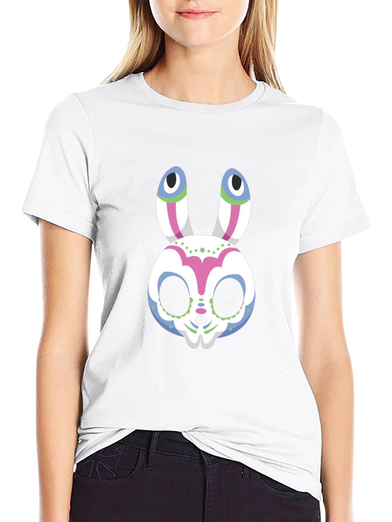 Sugar Skull Bunny Graphic Tee - Halloween