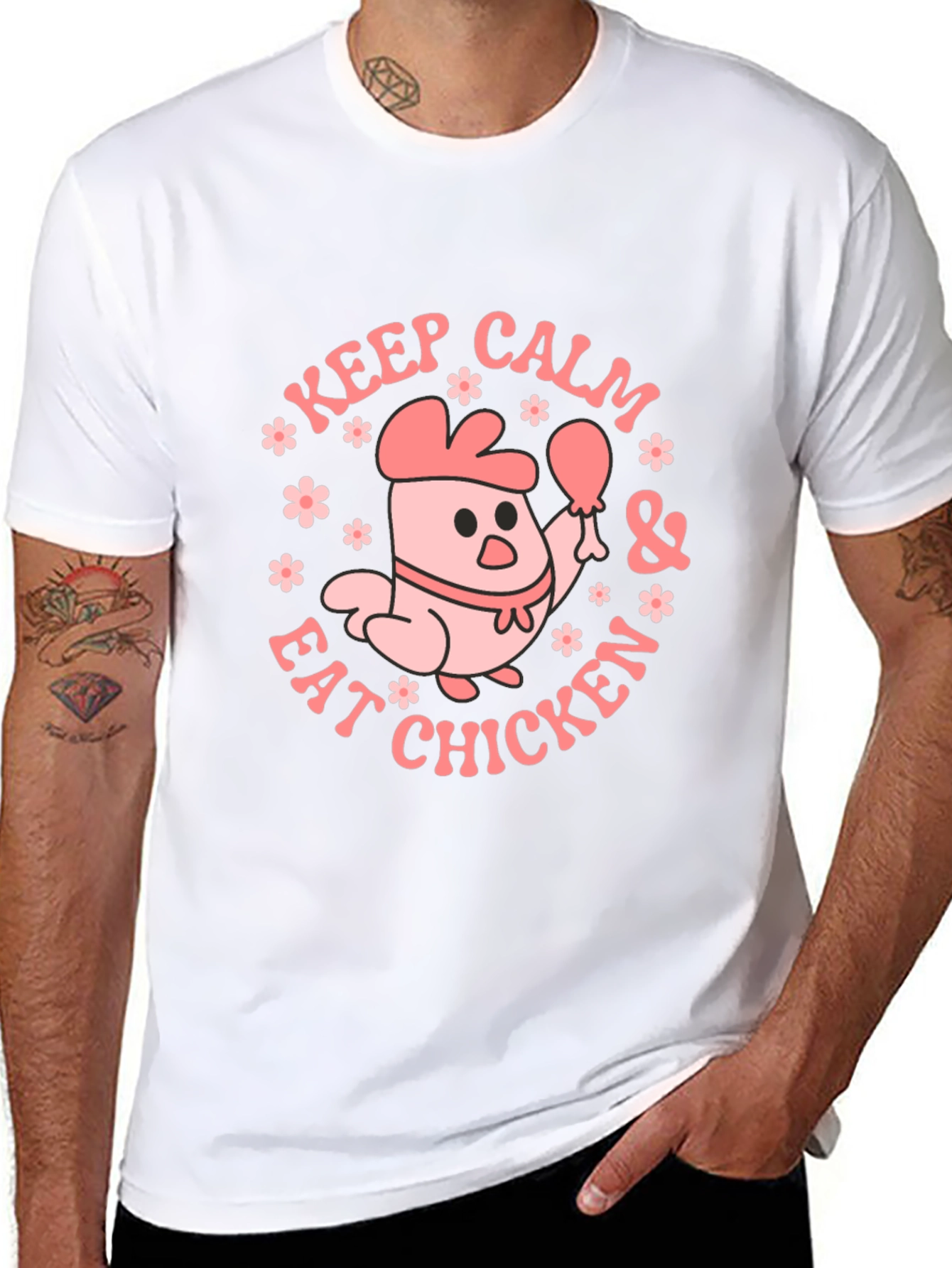 Keep Calm & Eat Chicken Graphic Tee