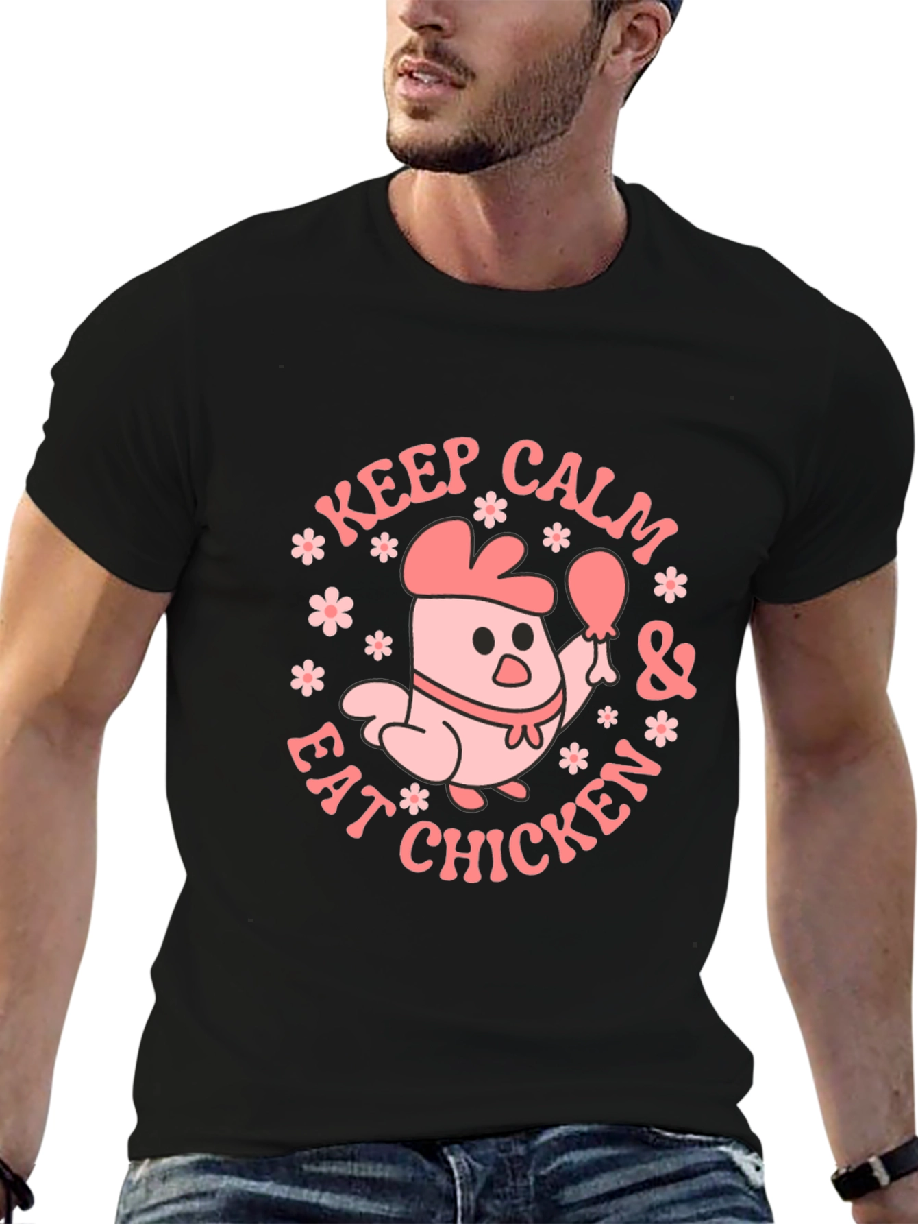 Keep Calm & Eat Chicken Graphic Tee