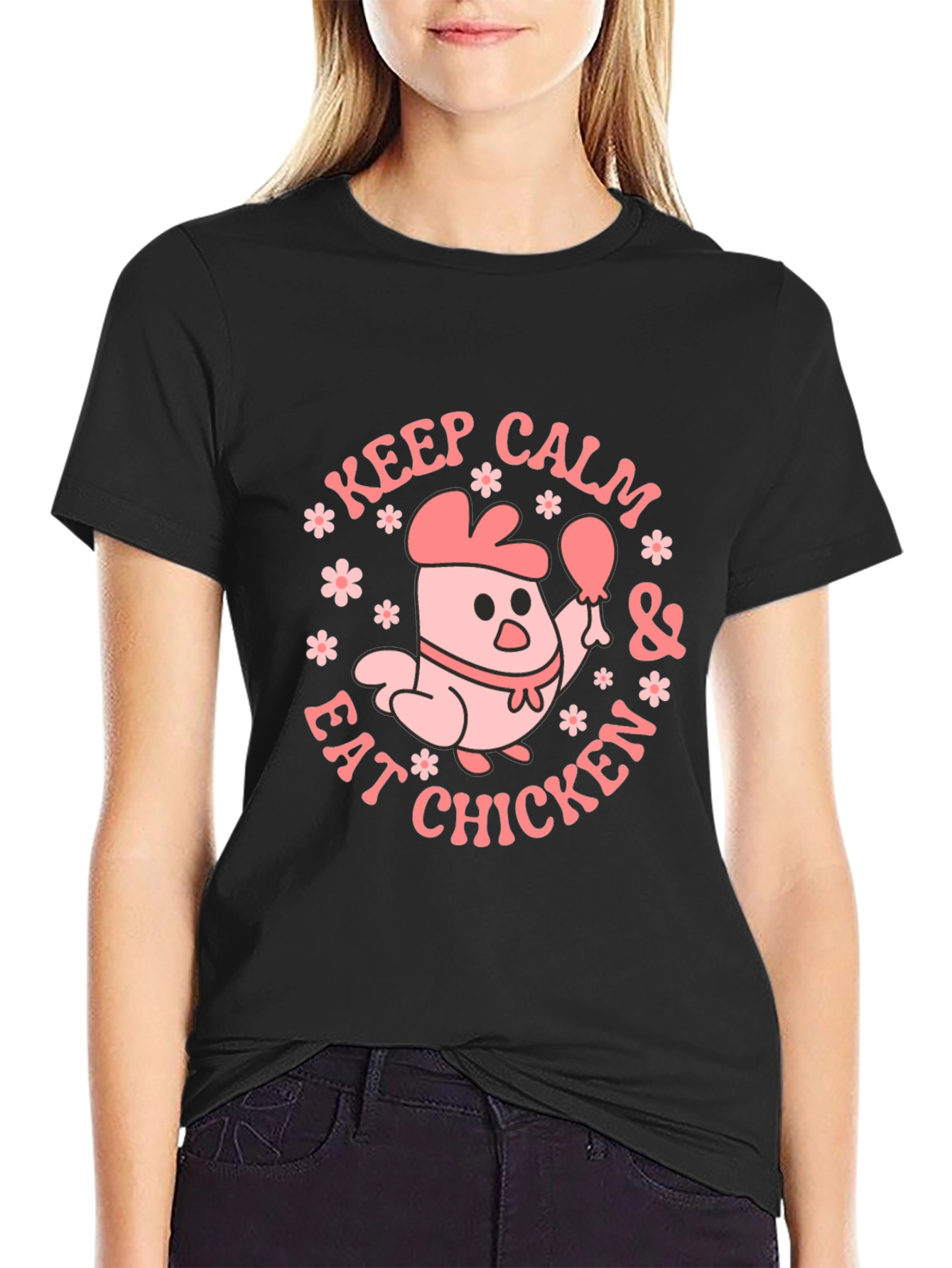 Keep Calm & Eat Chicken Graphic Tee