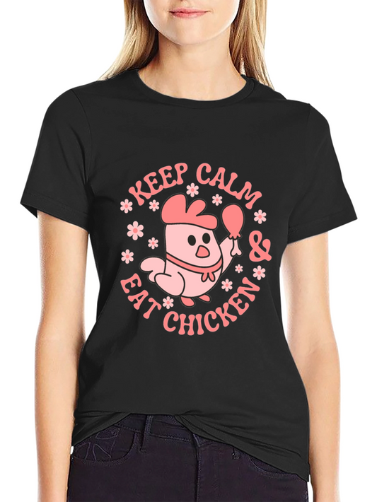 Keep Calm & Eat Chicken Graphic Tee