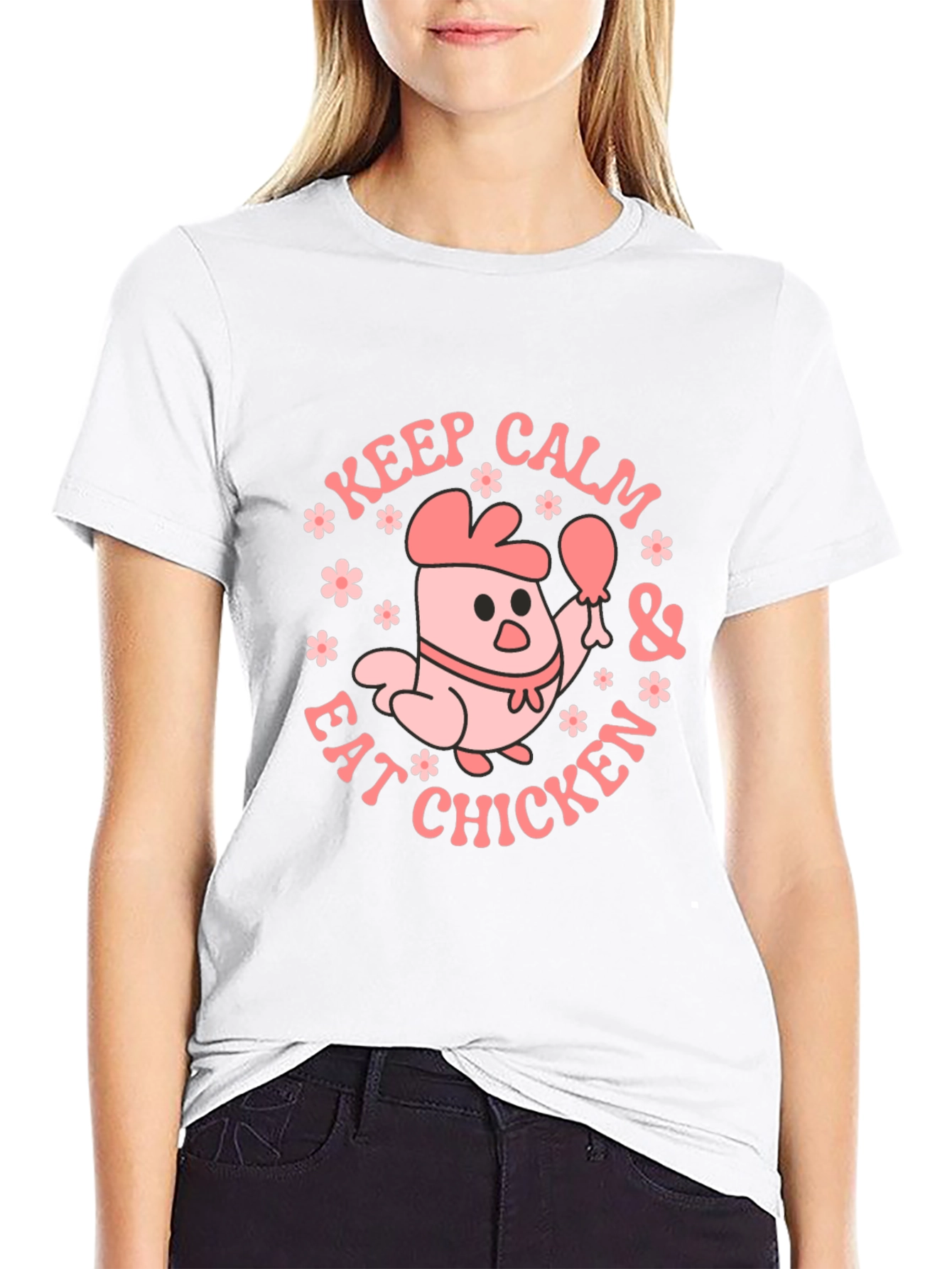 Keep Calm & Eat Chicken Graphic Tee