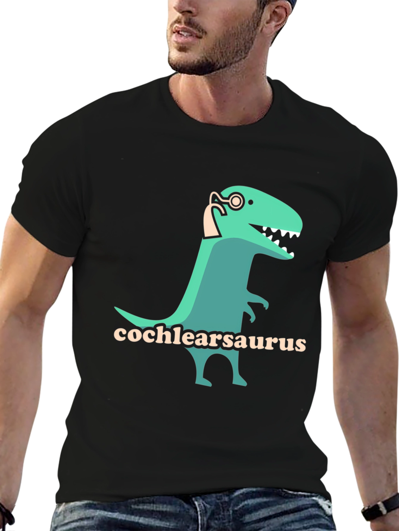 Cochlearsaurus T-Shirt - Dinosaur Hearing Aid Tee