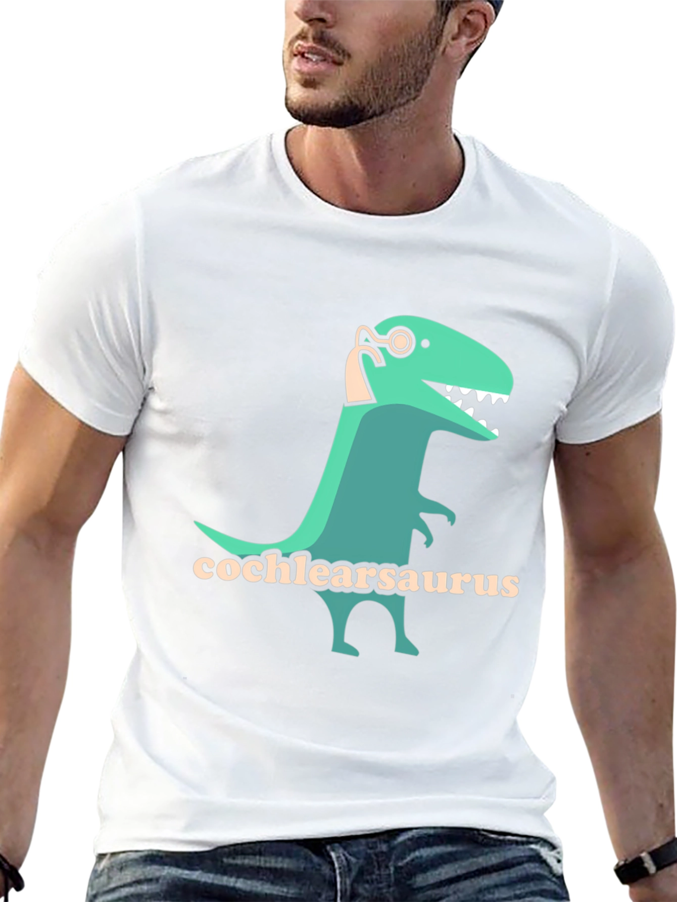 Cochlearsaurus T-Shirt - Dinosaur Hearing Aid Tee