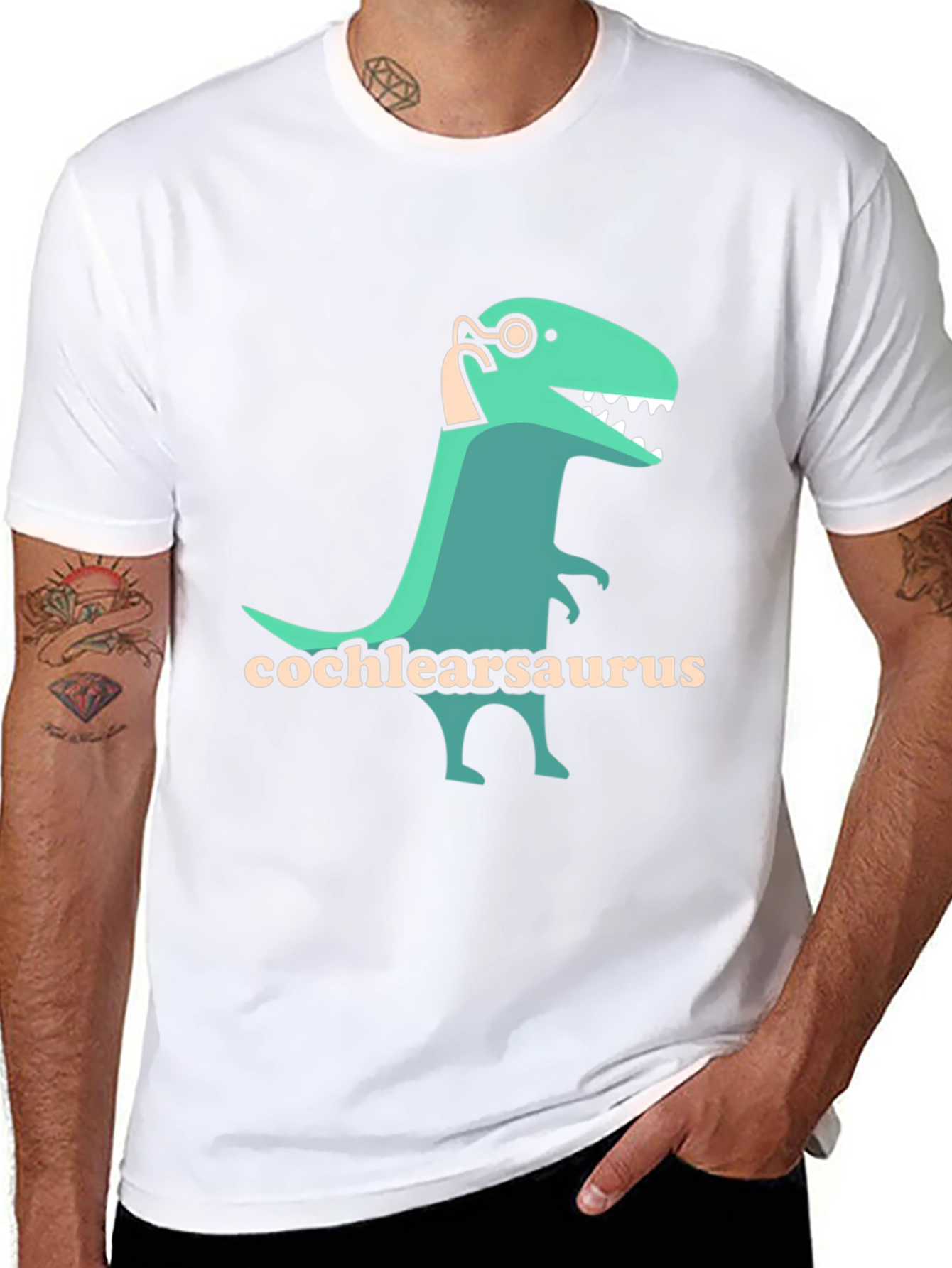 Cochlearsaurus T-Shirt - Dinosaur Hearing Aid Tee