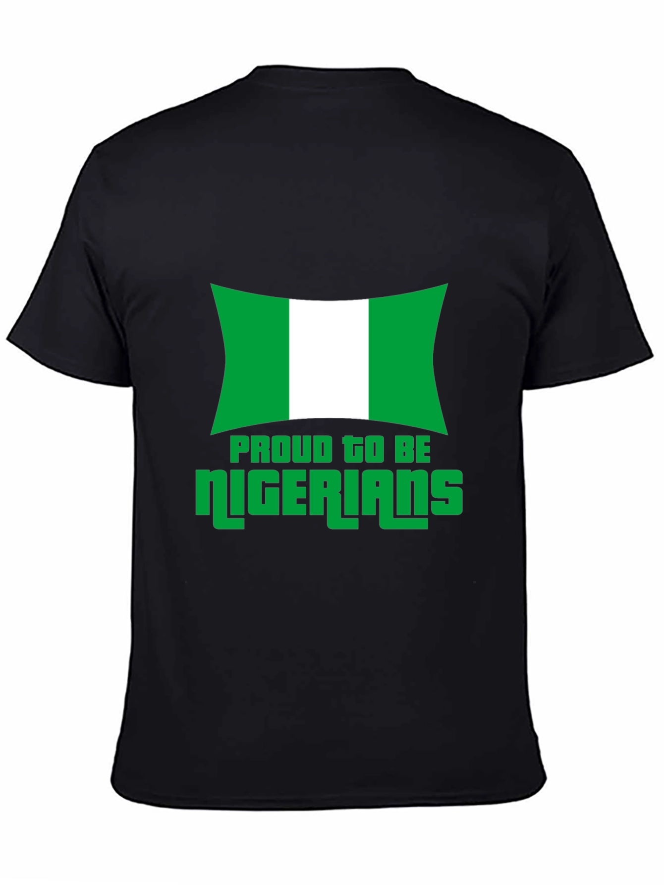 Proud Nigerian Flag Graphic T-Shirt - Black