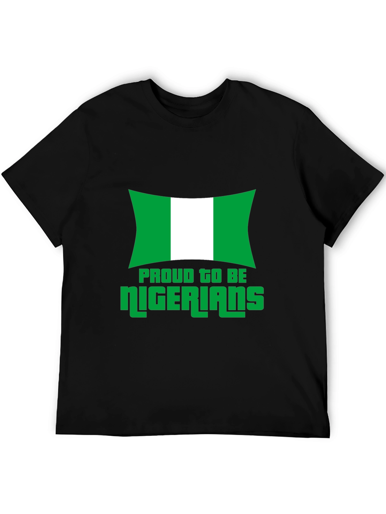 Proud Nigerian Flag Graphic T-Shirt - Black
