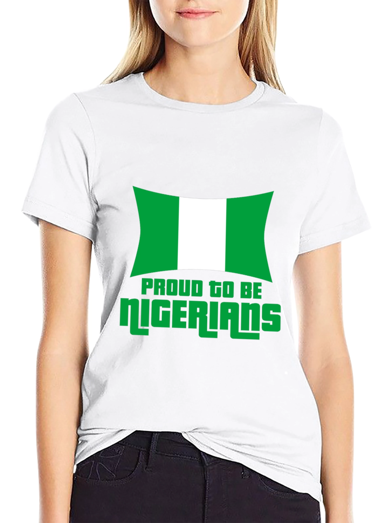 Proud Nigerian Flag Graphic T-Shirt - Black