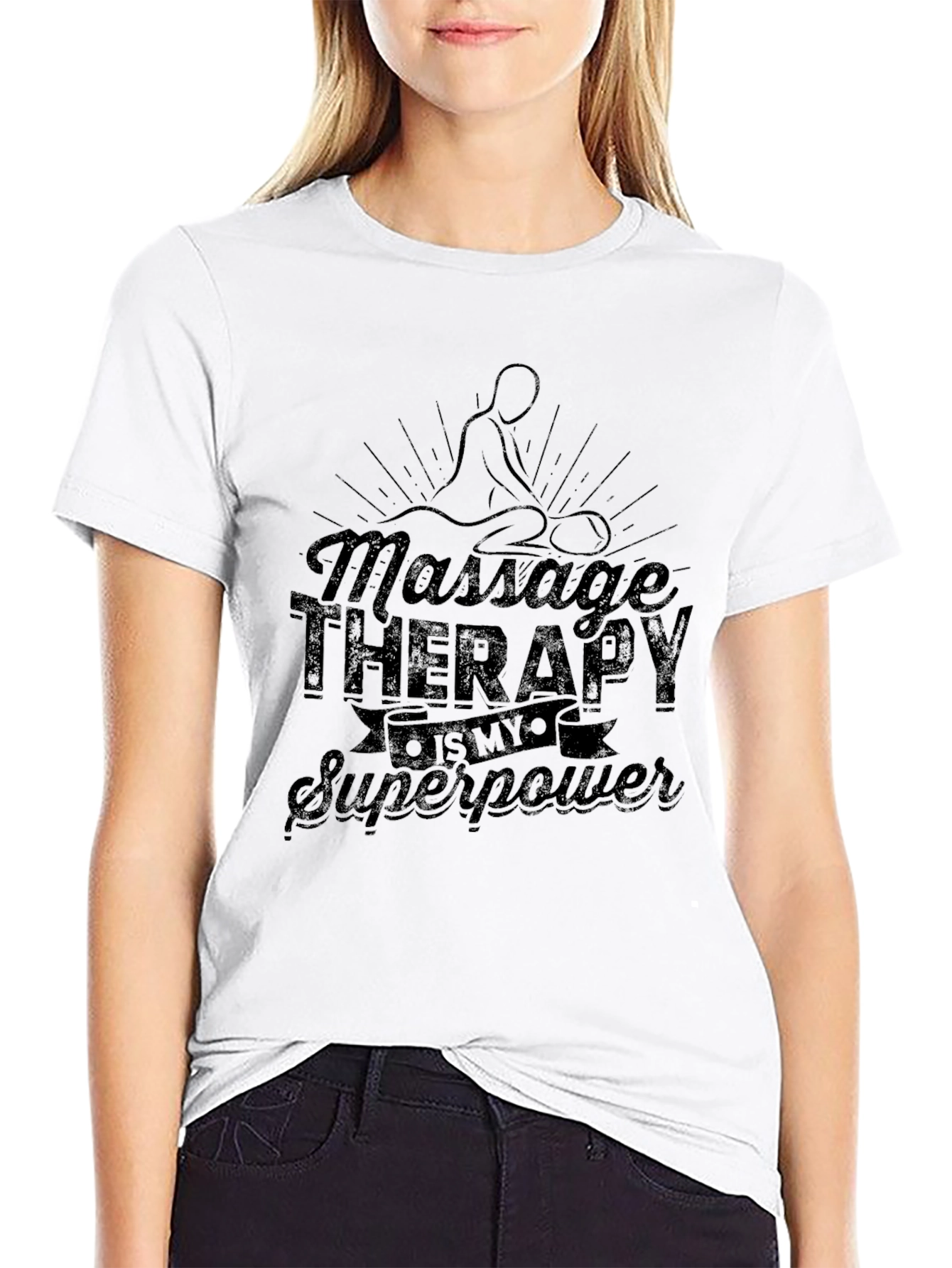 Massage Therapy Superpower T-Shirt - Black Graphic Tee