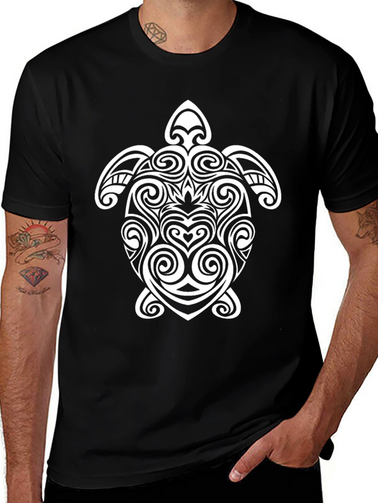 Tribal Turtle Graphic Tee - Black
