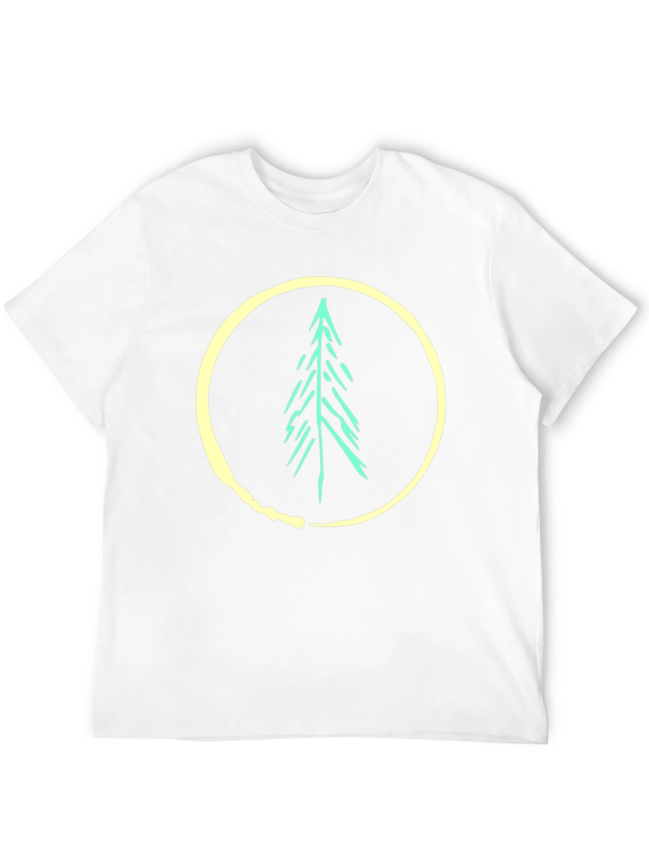 Nature Tree Circle Graphic Black T-Shirt