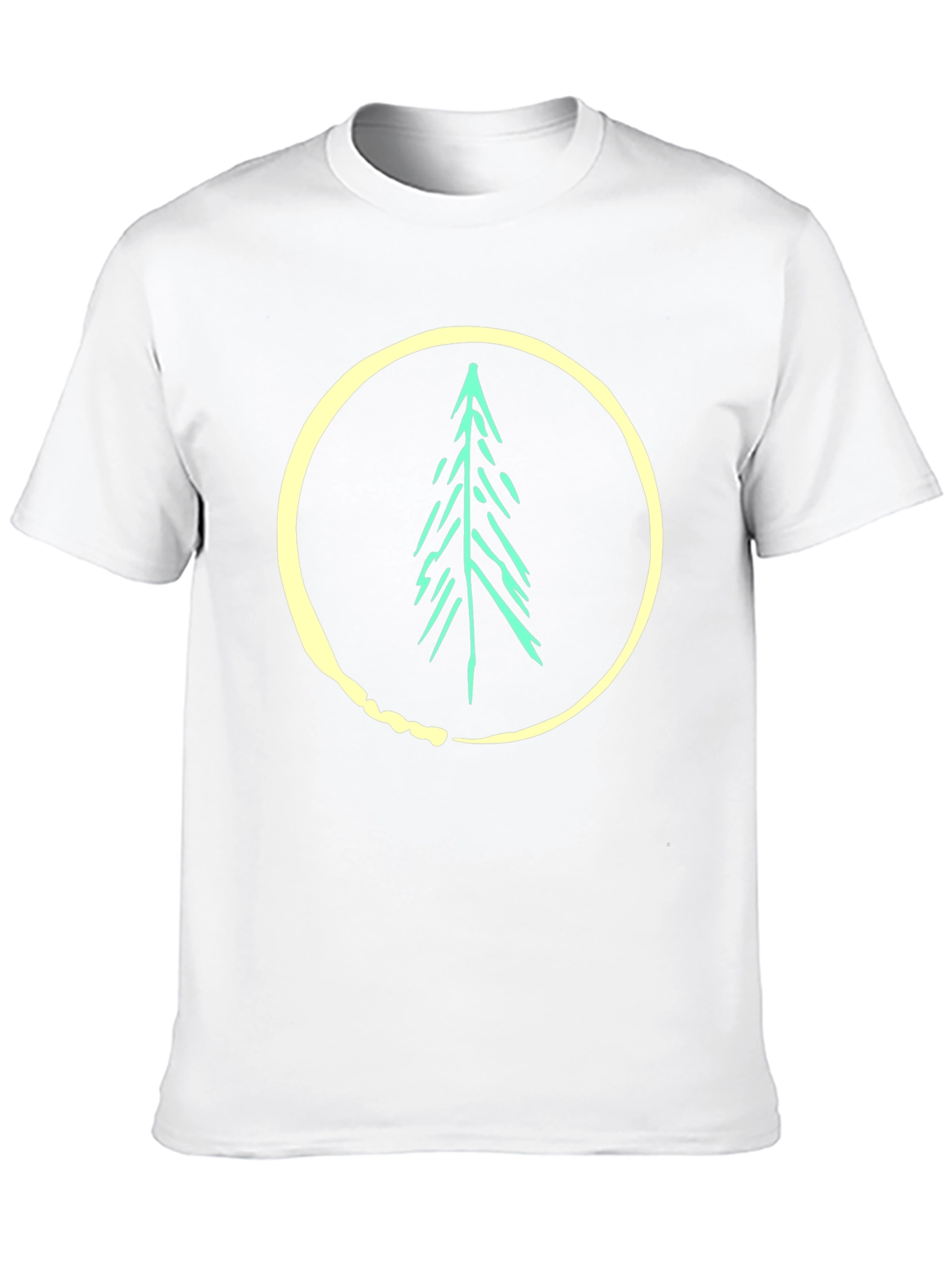 Nature Tree Circle Graphic Black T-Shirt