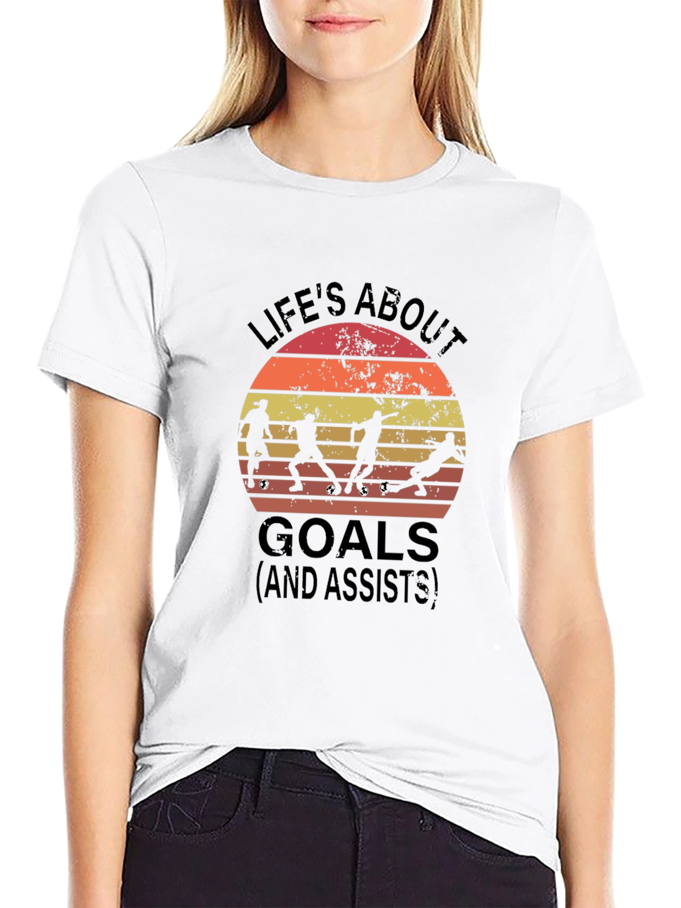 Lifes About Goals Soccer Tee