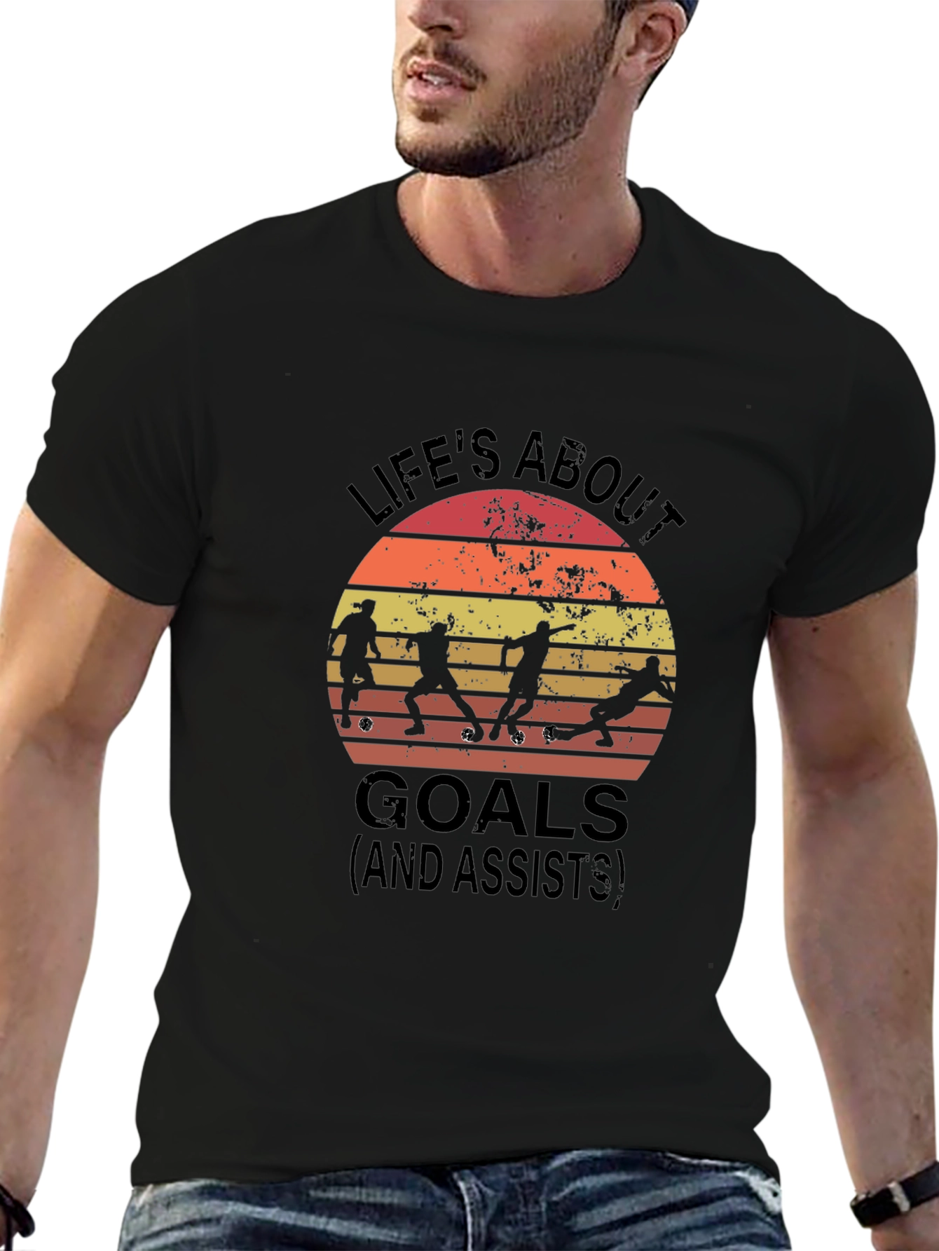Lifes About Goals Soccer Tee