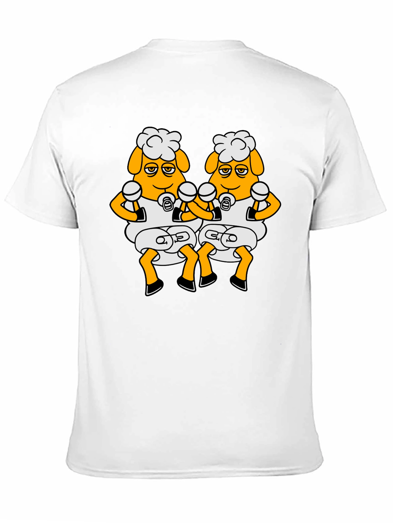 Funny Sheep Boxing T-Shirt - Black Cartoon Design