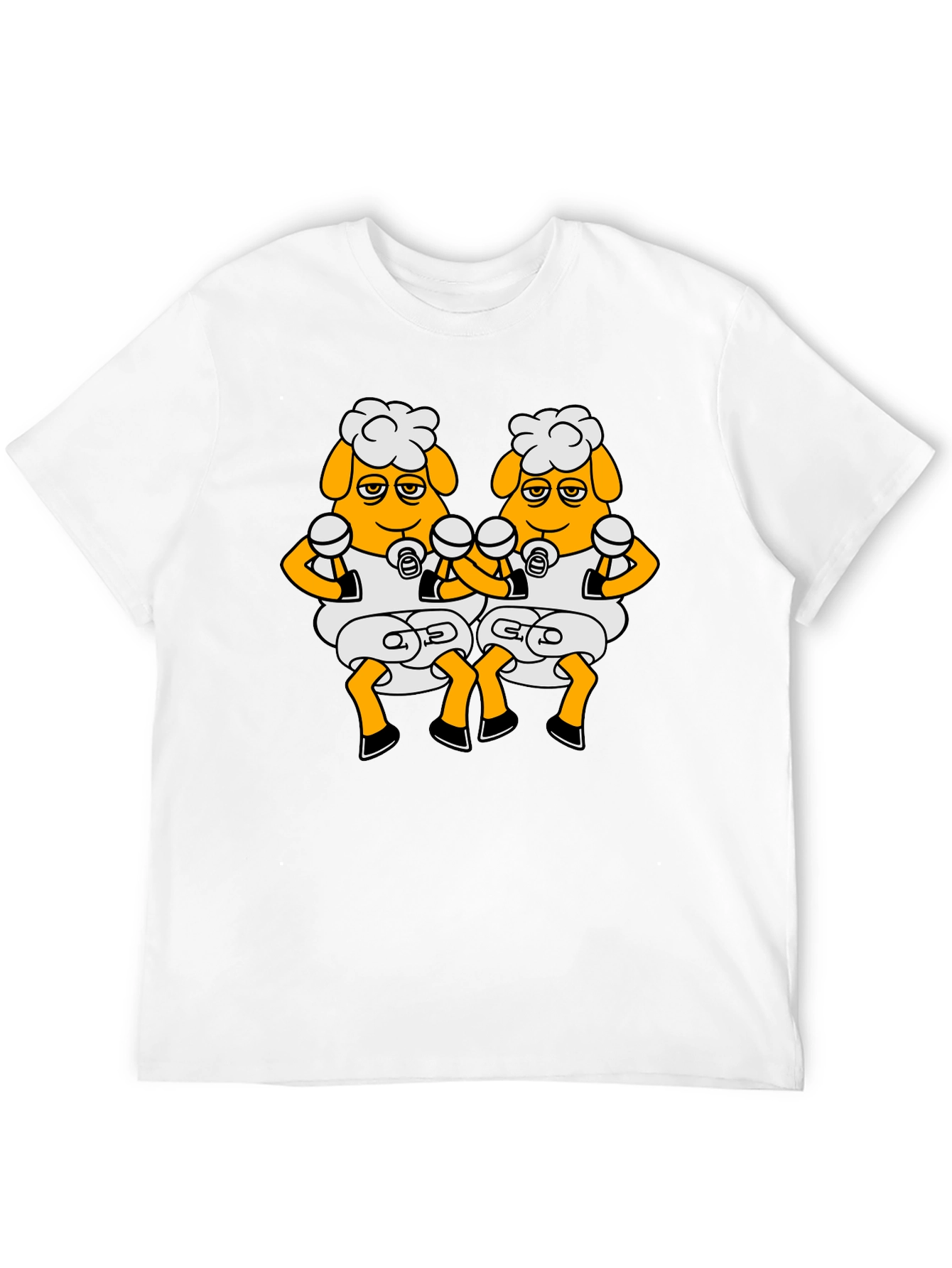Funny Sheep Boxing T-Shirt - Black Cartoon Design