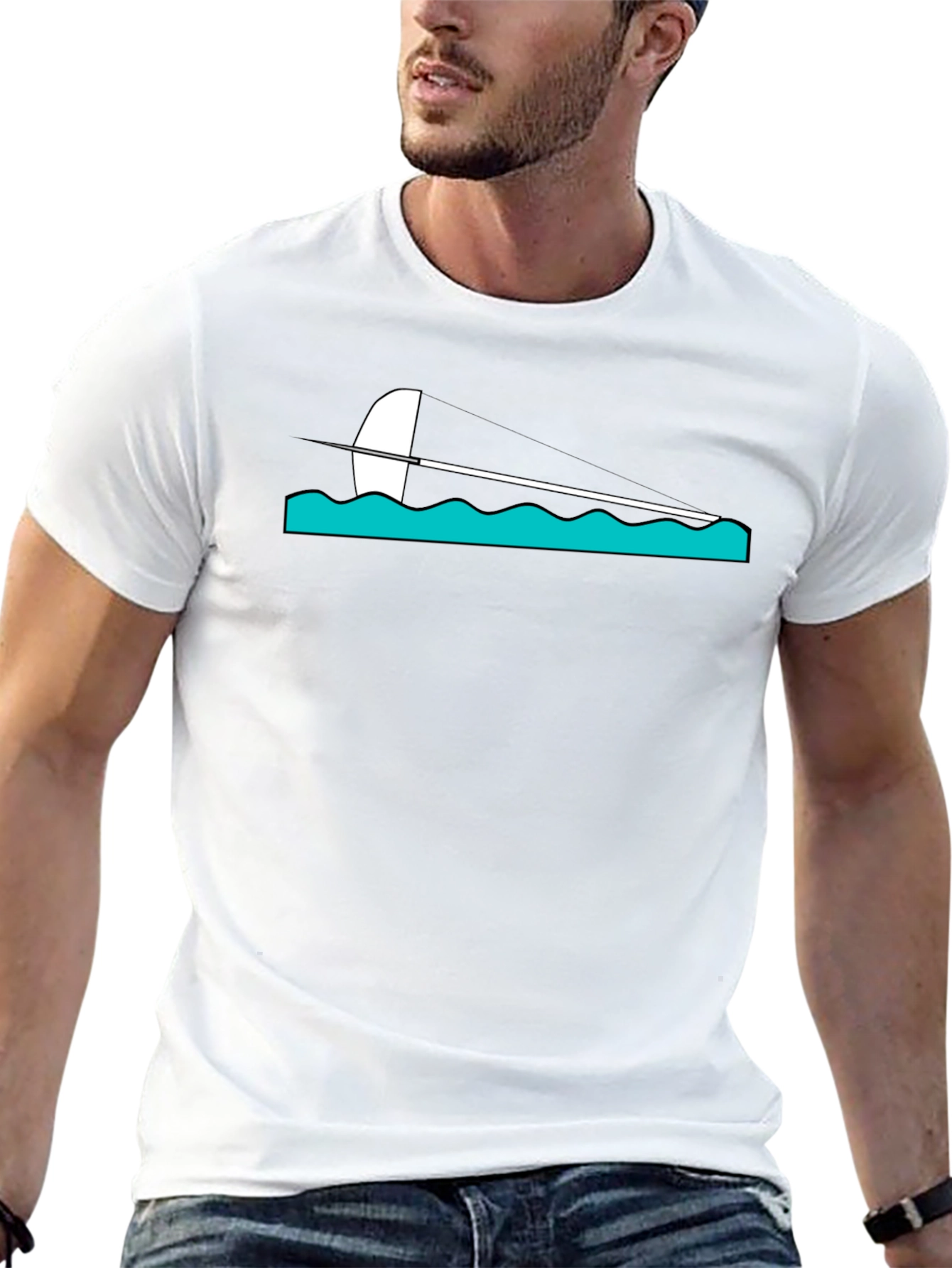 Sailing Graphic Tee - Black Cotton Blend