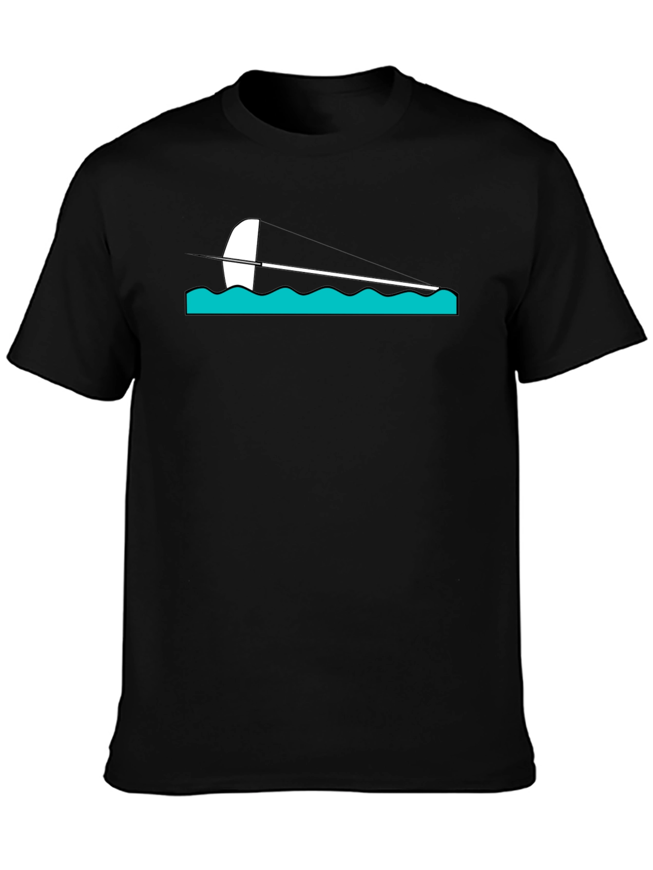 Sailing Graphic Tee - Black Cotton Blend