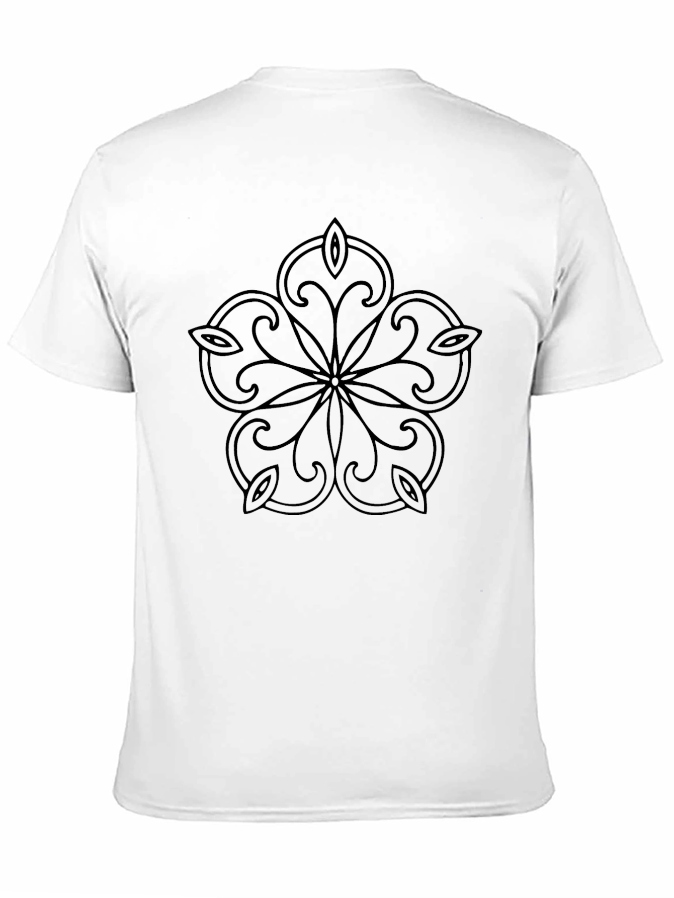 Black T-Shirt with Floral Graphic