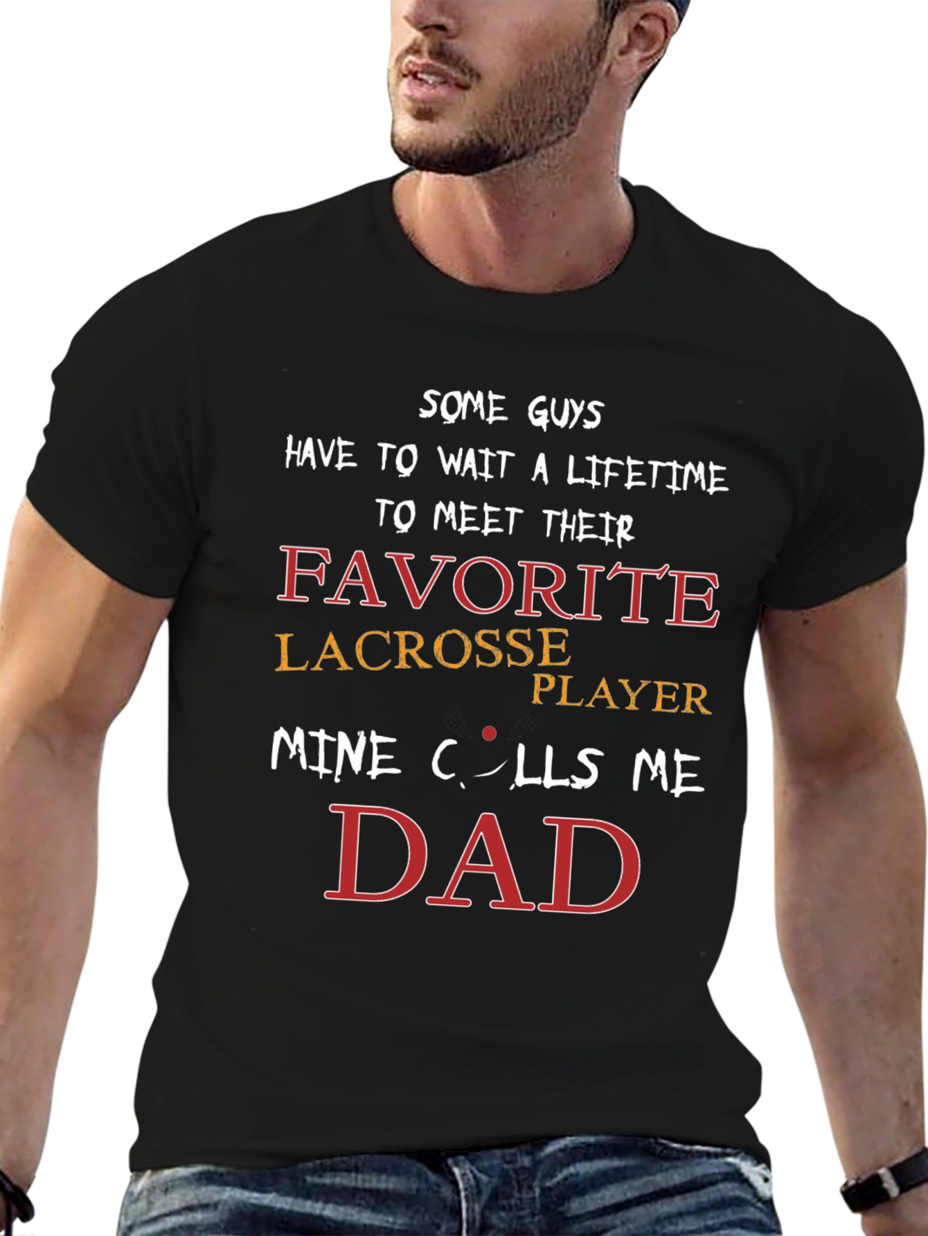 Lacrosse Dad Graphic T-Shirt Fathers Day Gift