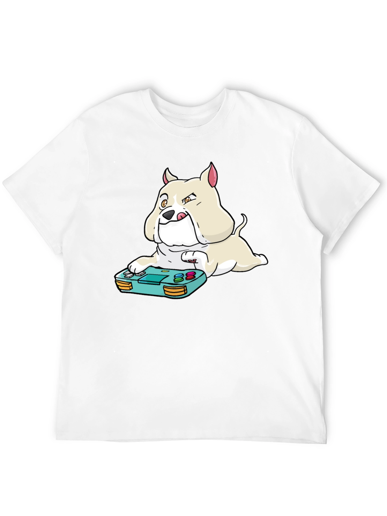 Gamer Dog Graphic Tee - Black Casual T-Shirt