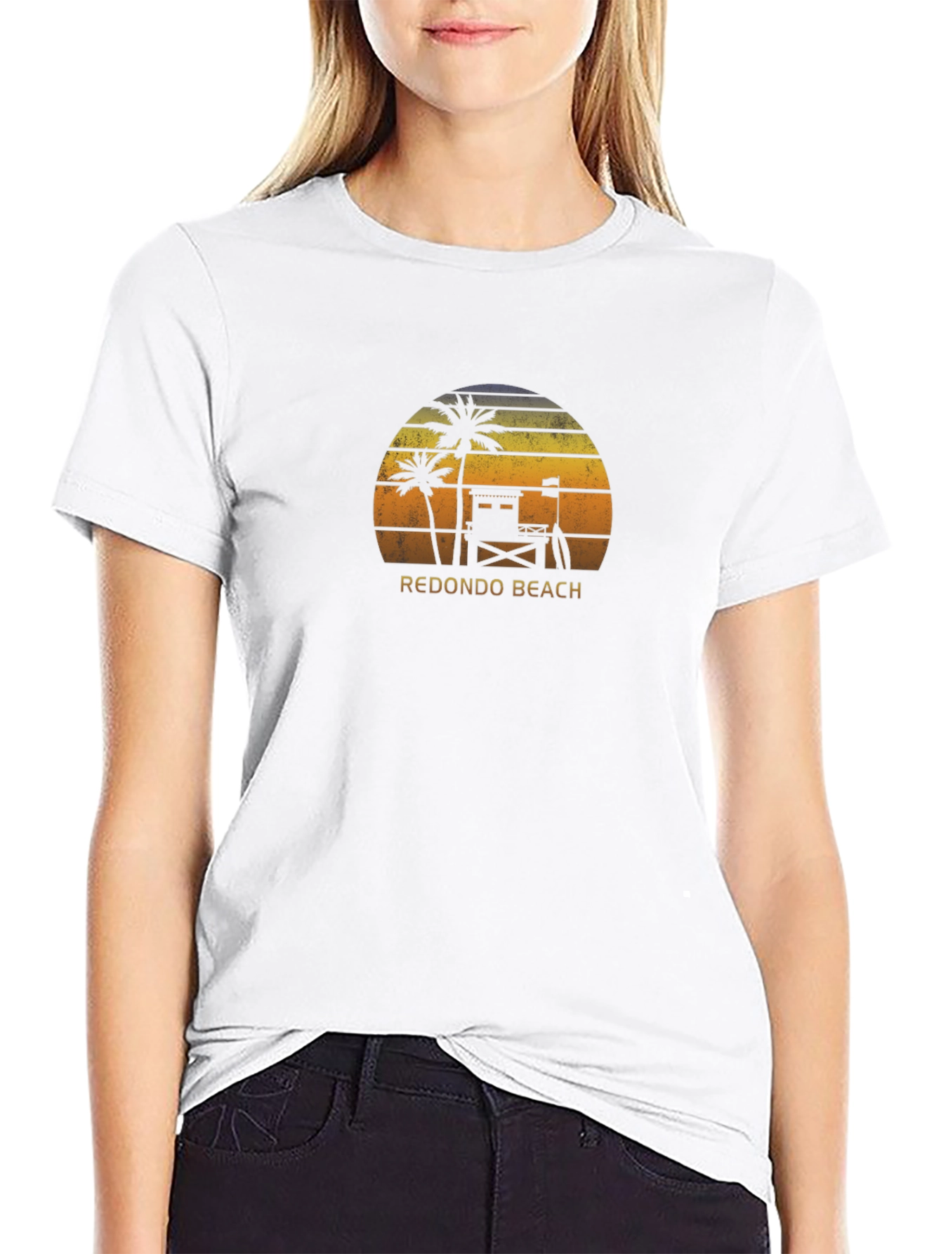Redondo Beach Palm Tree Sunset Graphic Tee