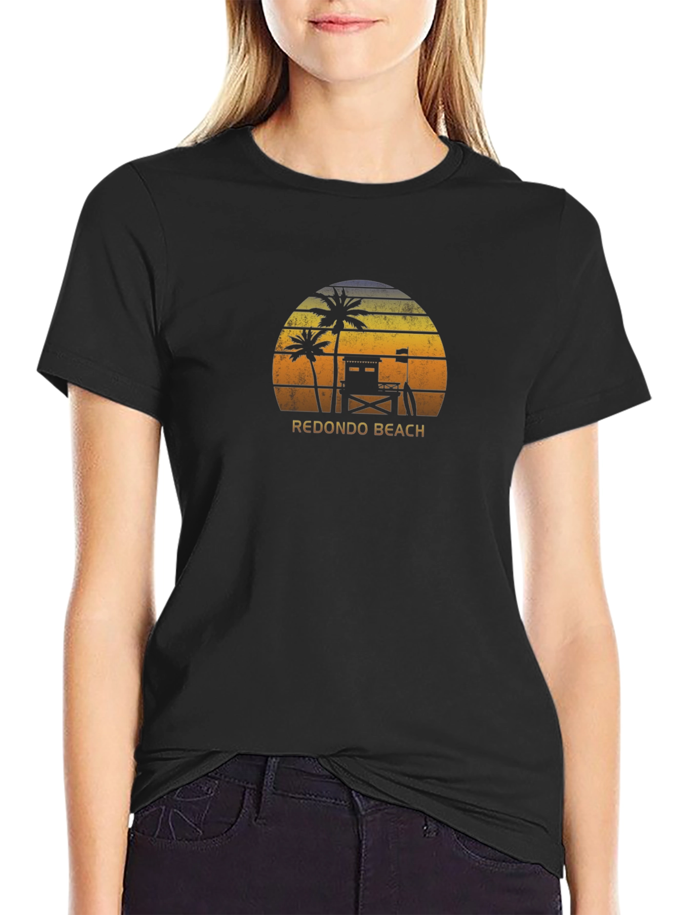 Redondo Beach Palm Tree Sunset Graphic Tee