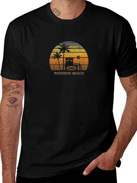 Redondo Beach Palm Tree Sunset Graphic Tee