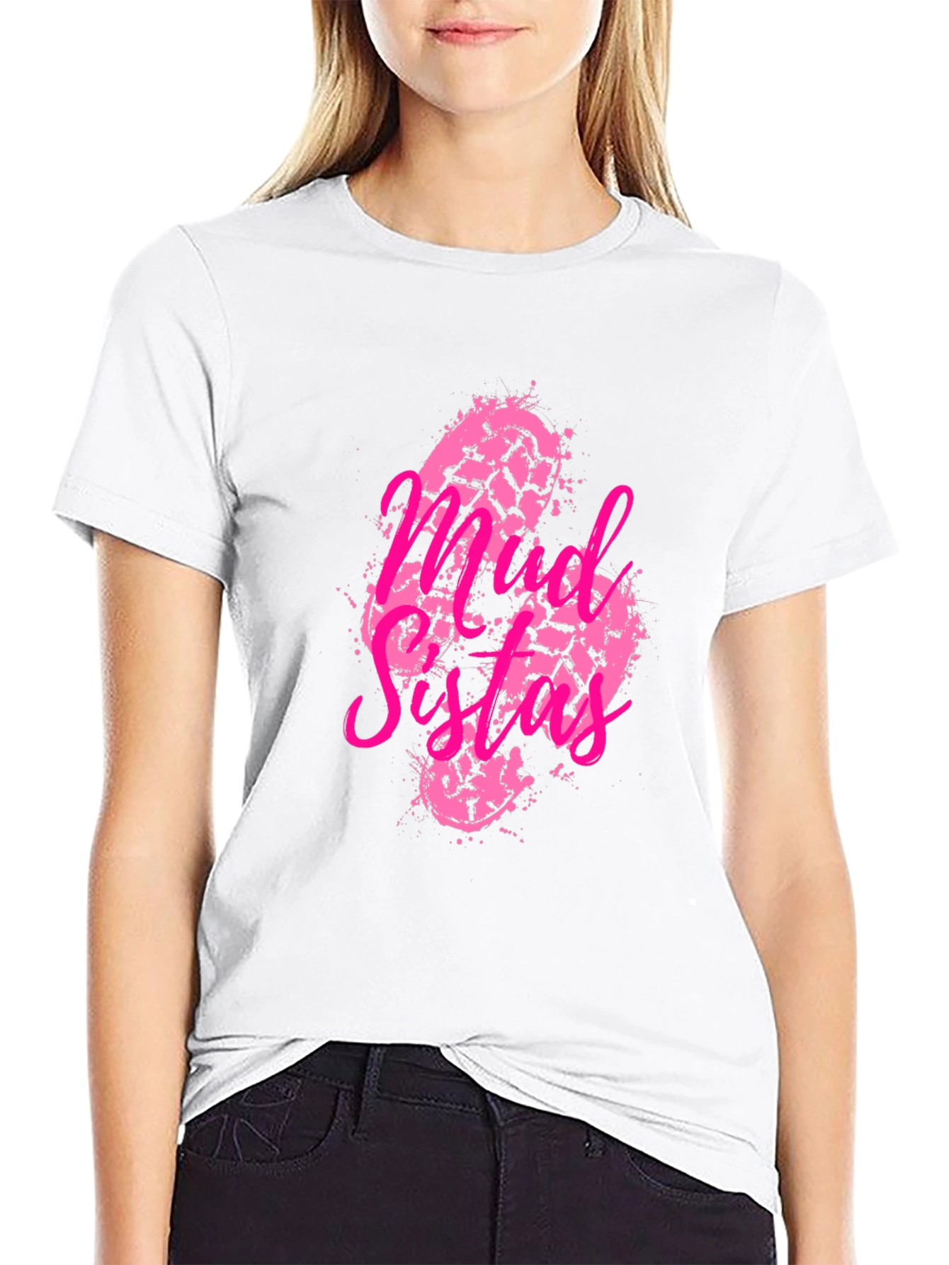 Mud Sisters Tee - Pink Print