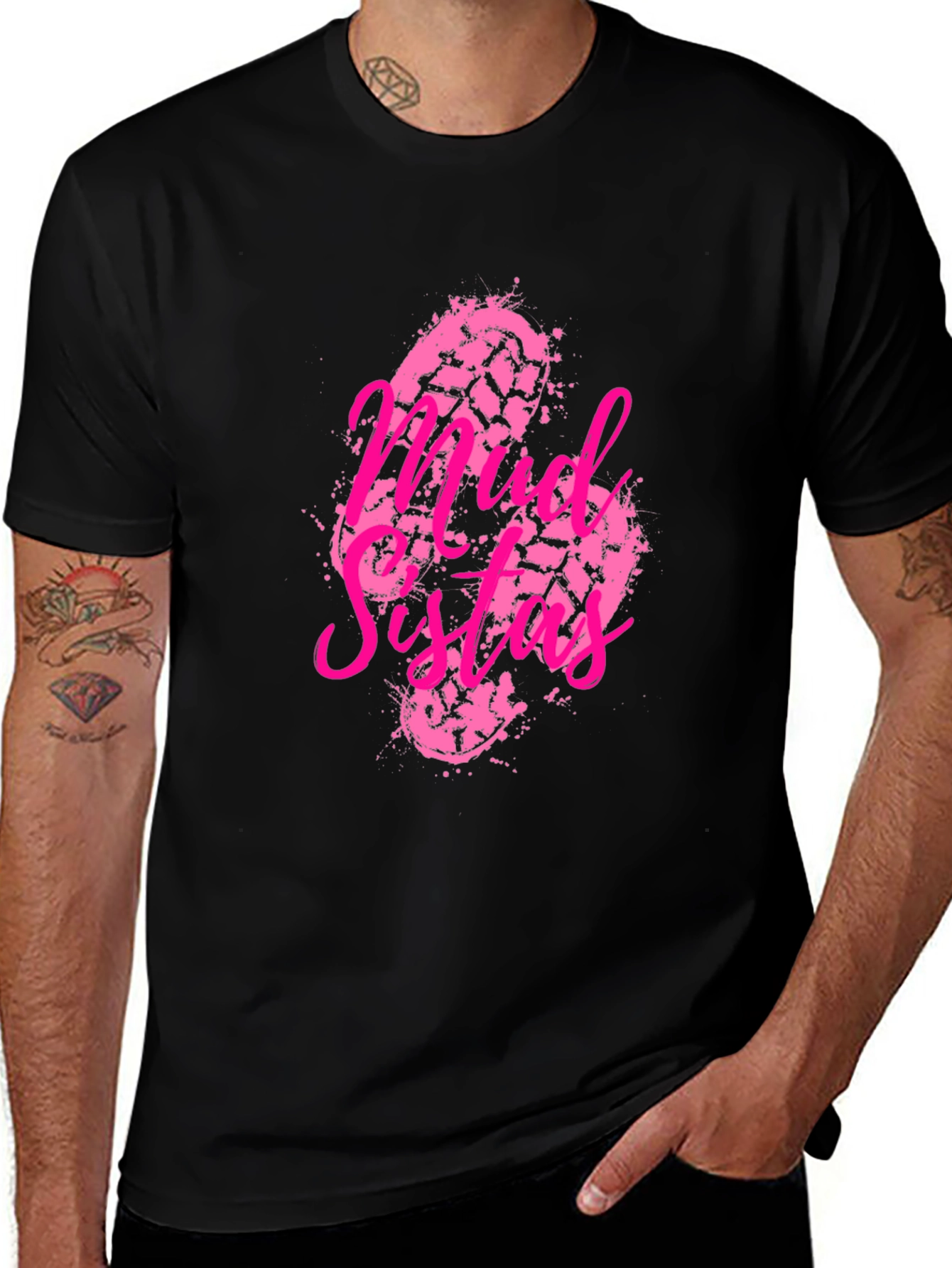 Mud Sisters Tee - Pink Print