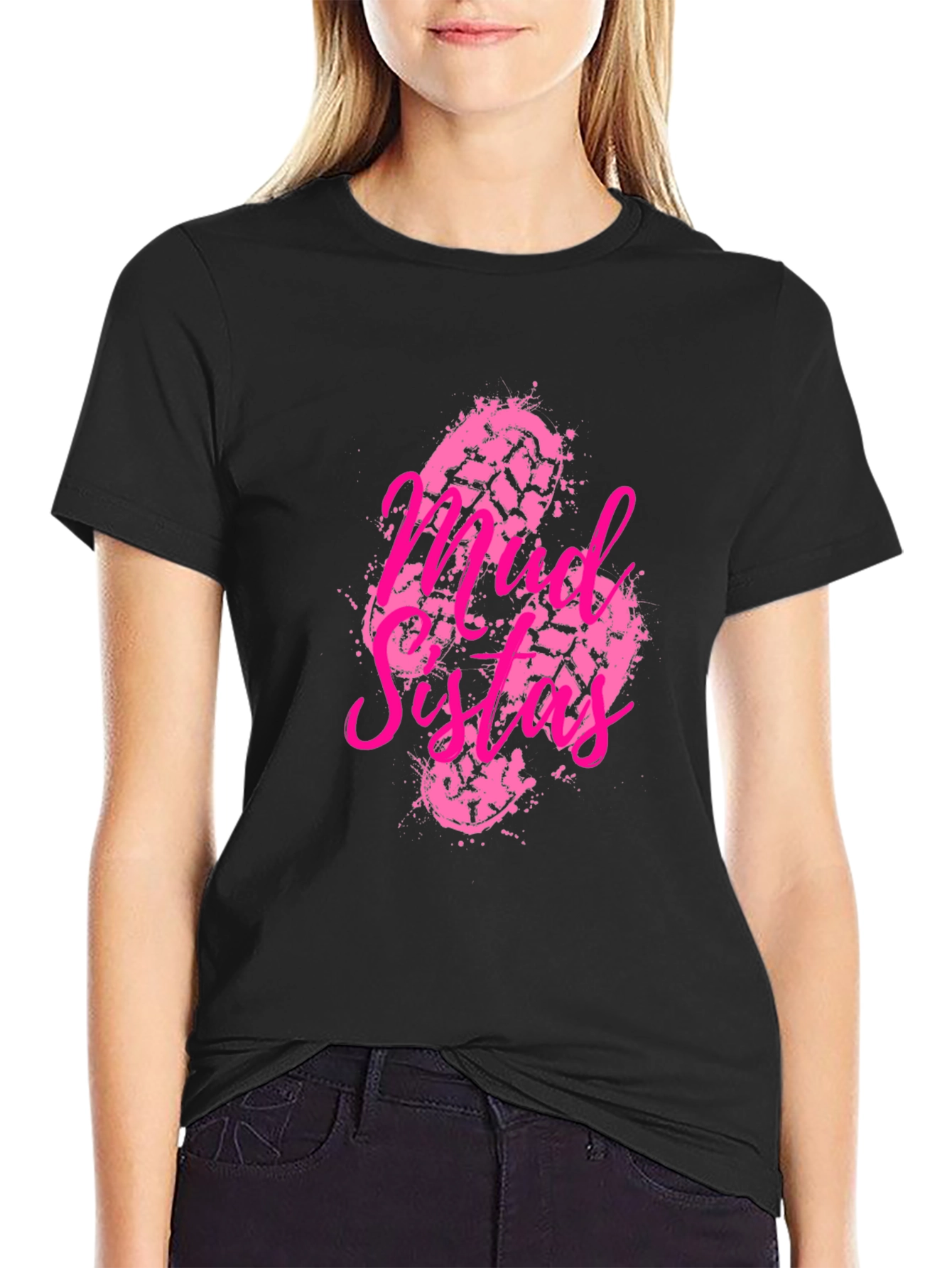 Mud Sisters Tee - Pink Print