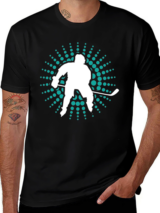 Hockey Player Graphic Tee - Sporty Mens T-Shirt