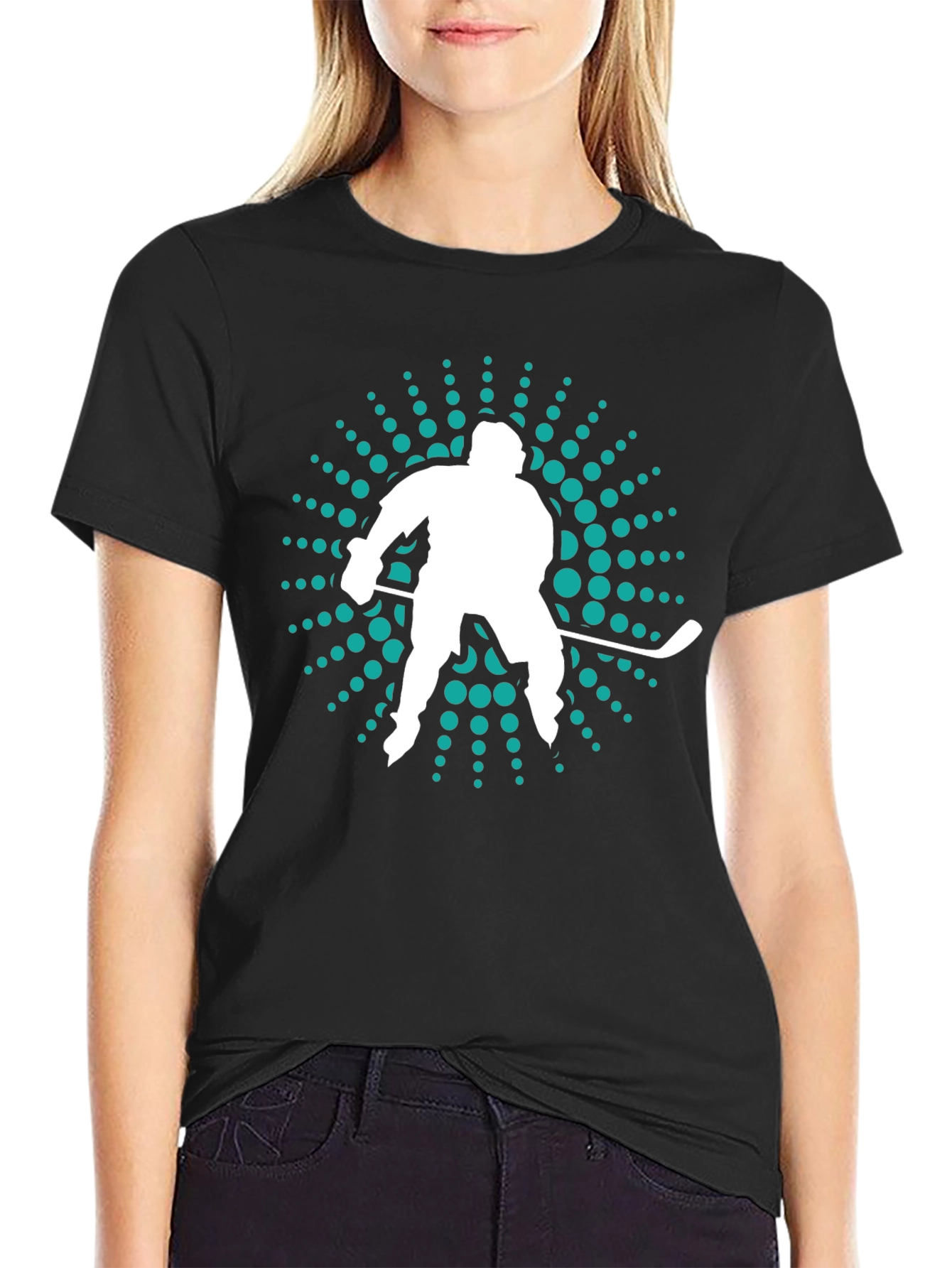 Hockey Player Graphic Tee - Sporty Mens T-Shirt