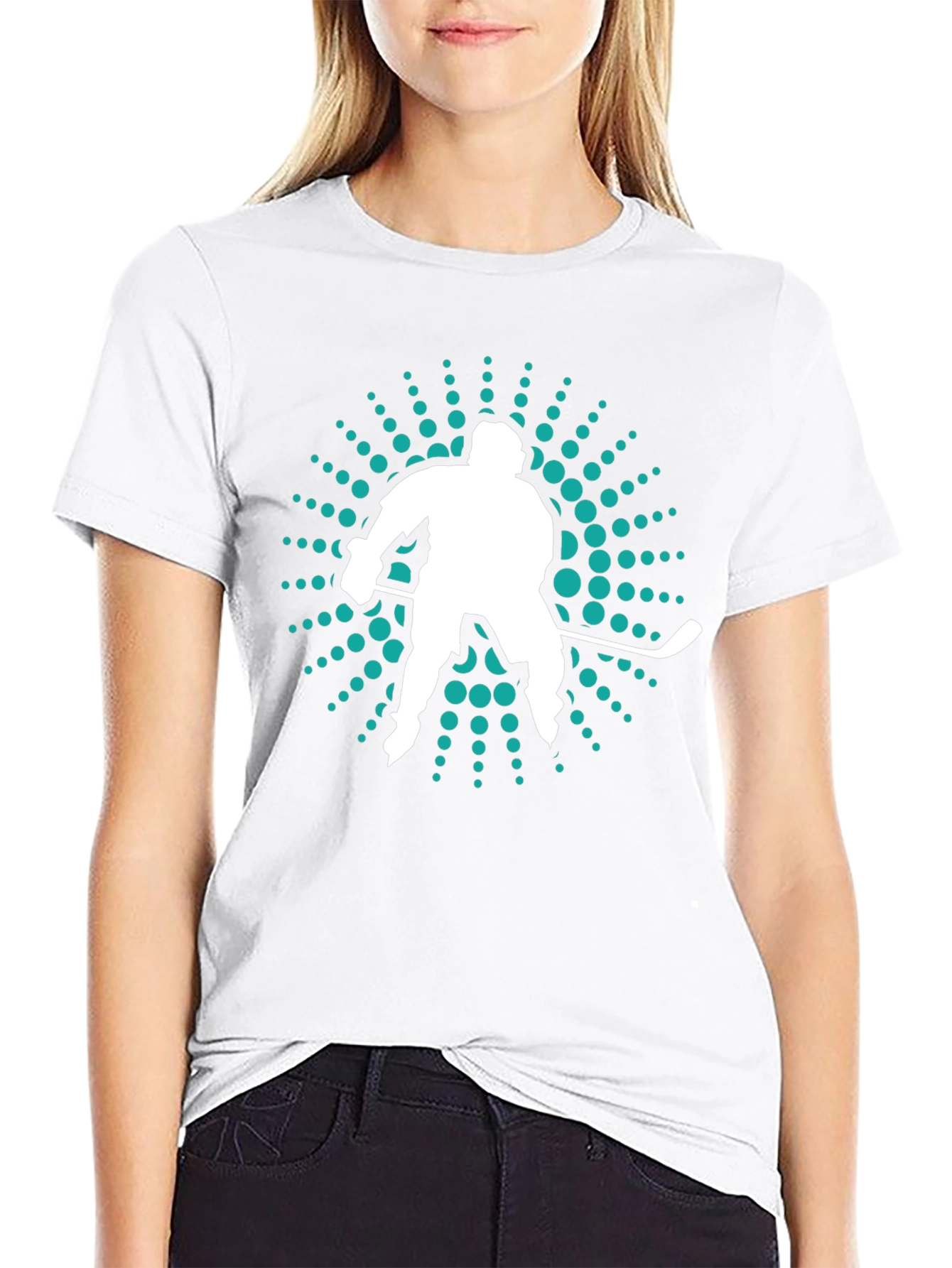 Hockey Player Graphic Tee - Sporty Mens T-Shirt