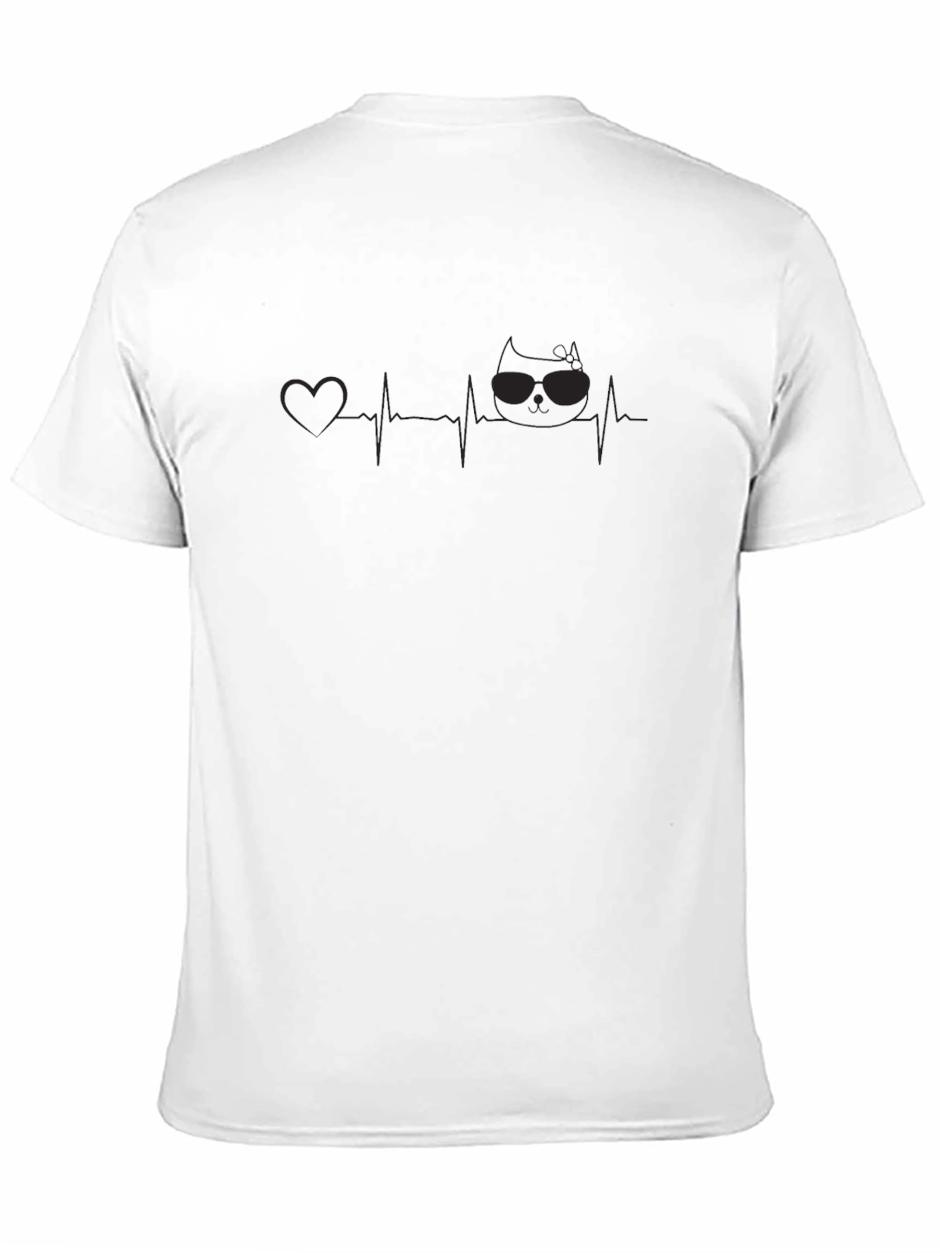 Cool Cat Heartbeat T-Shirt - Black