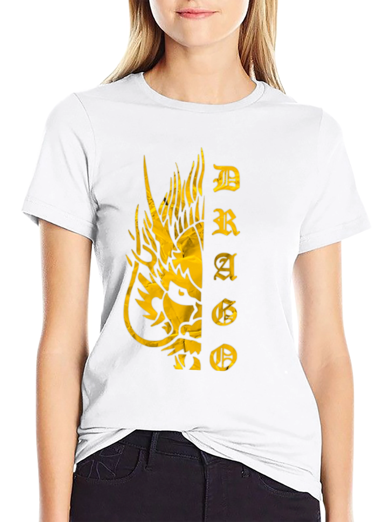 Dragon Graphic Print T-Shirt - Black Tee