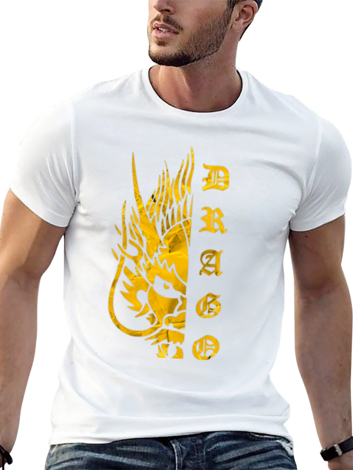 Dragon Graphic Print T-Shirt - Black Tee