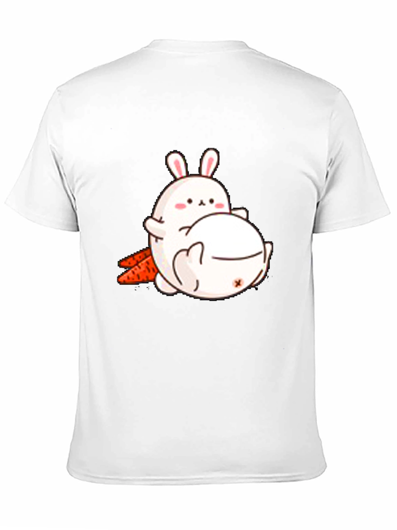 Cute Cartoon Bunny T-Shirt - Black Cotton