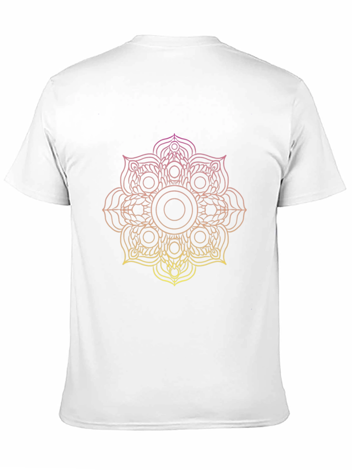 Black T-Shirt with Gradient Mandala Design