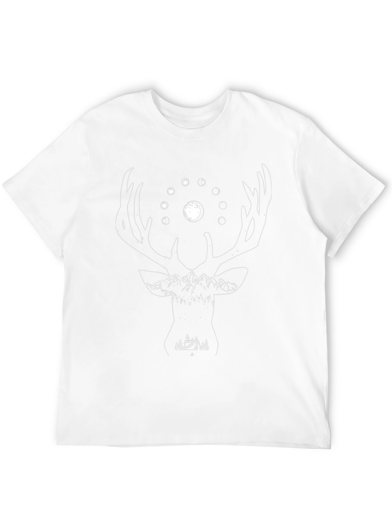 Nature Deer Graphic Tee - Moon Phases Camping Shirt