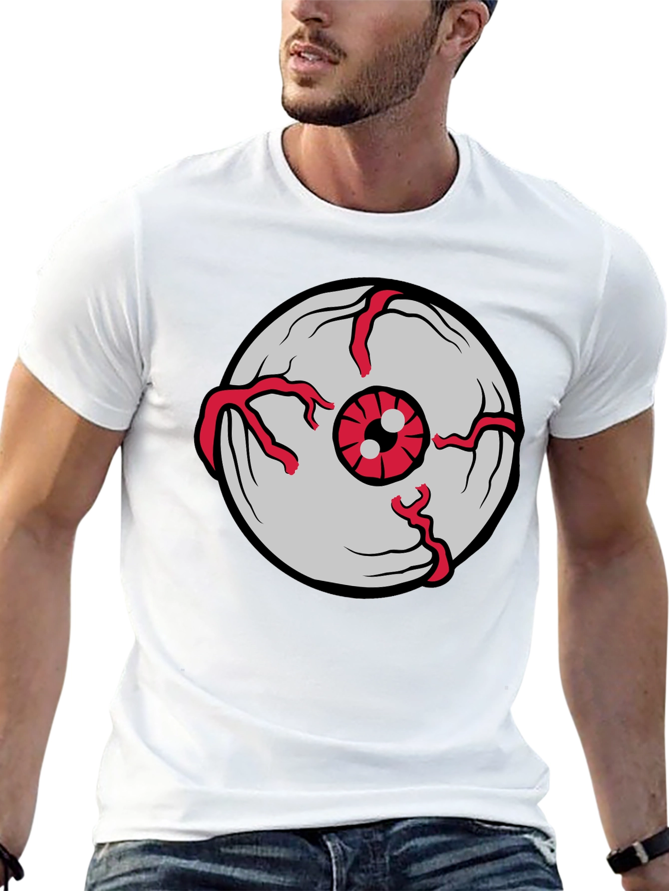 Eye See You Mens Black Graphic T-Shirt