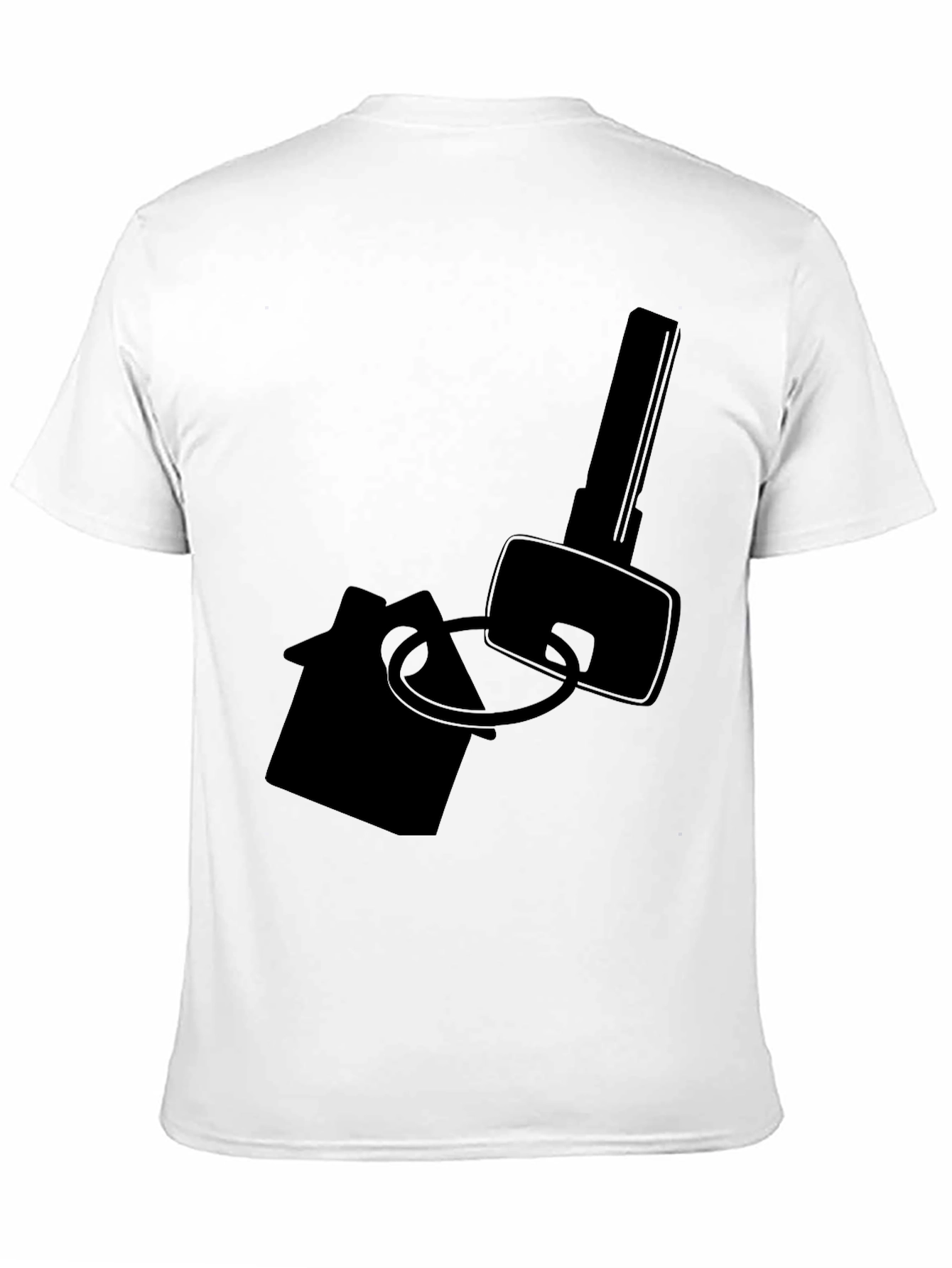 Home Key Graphic Tee - Black Cotton T-Shirt