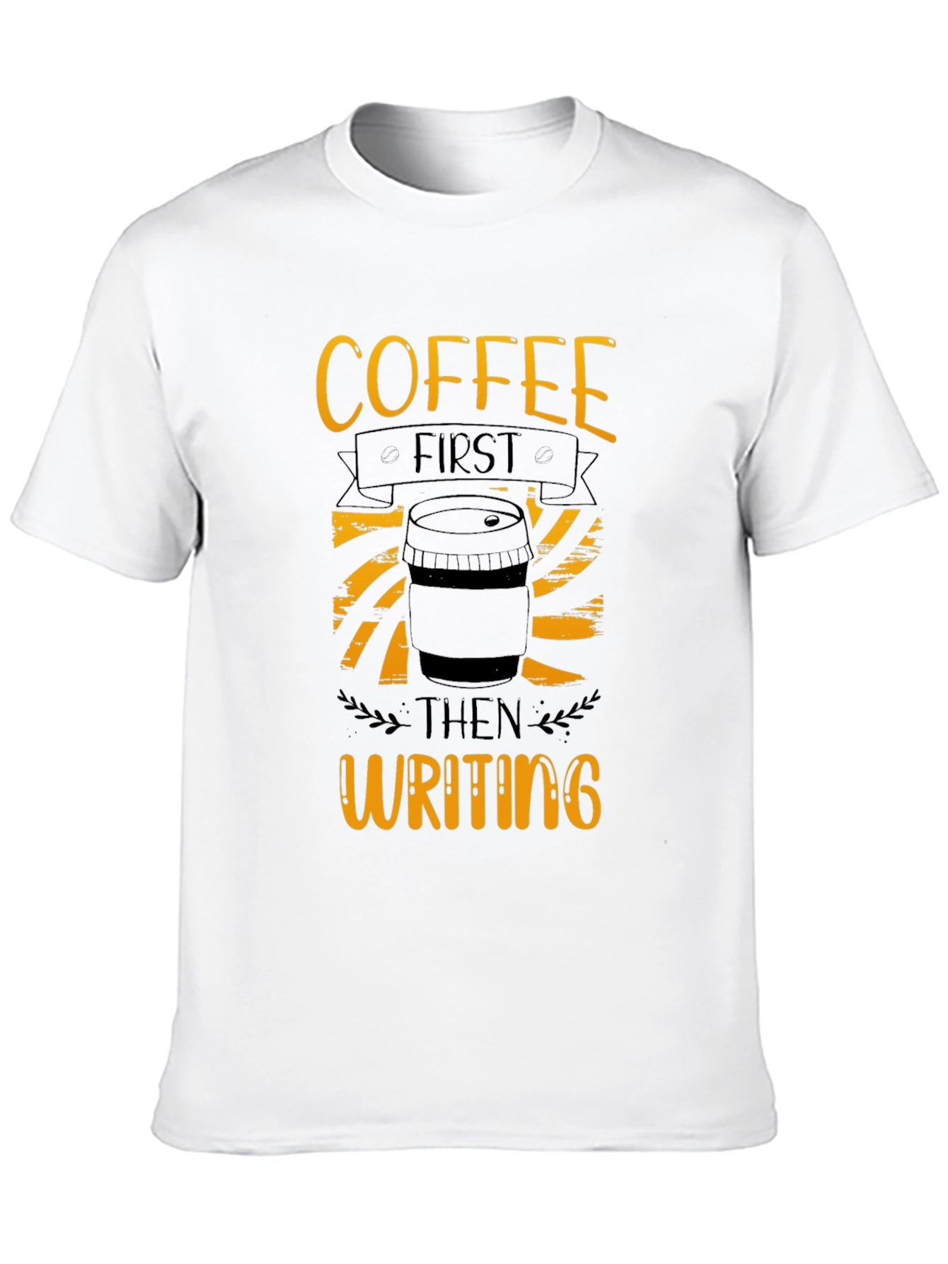 Coffee First Writing T-Shirt - Black