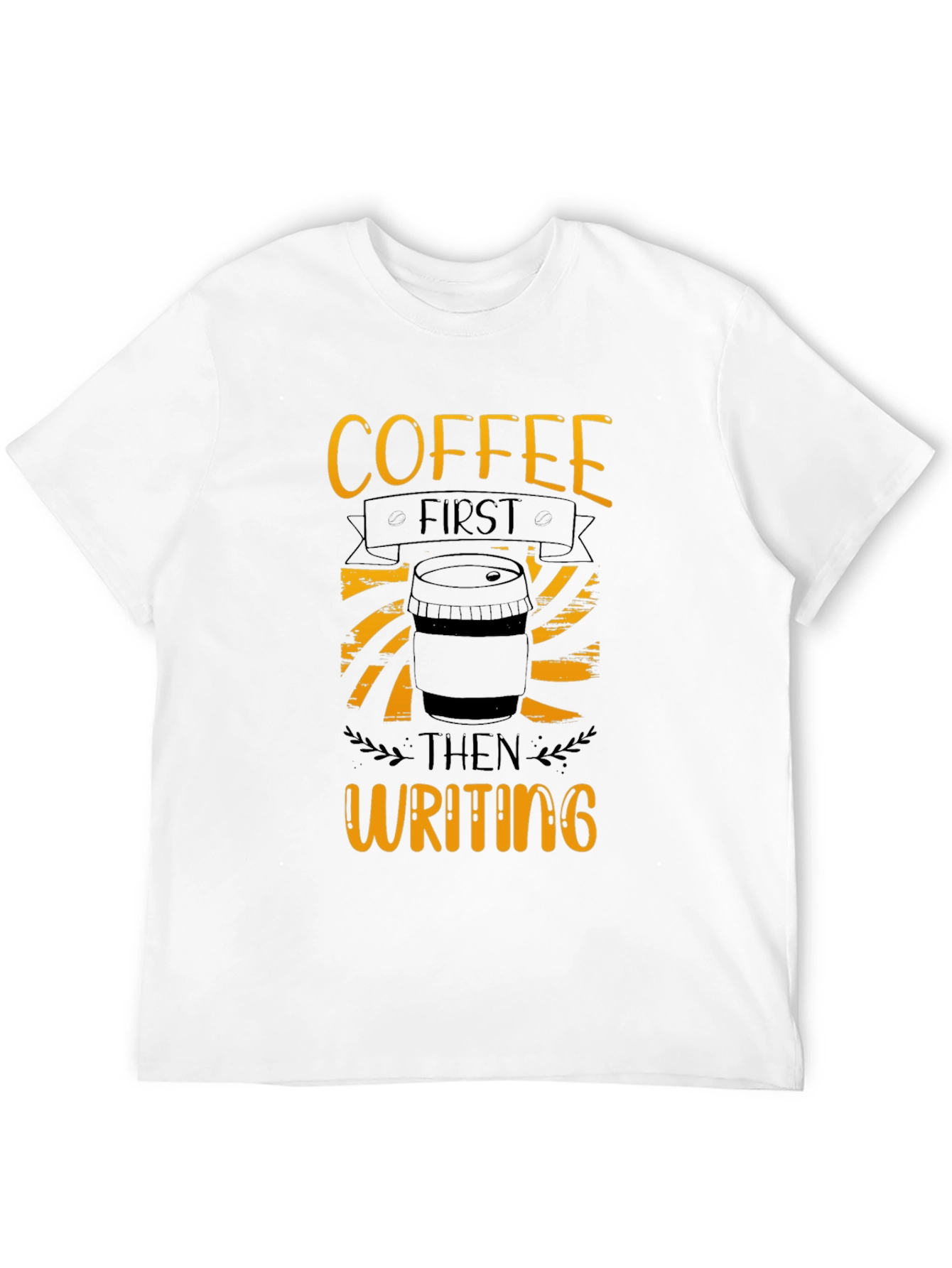 Coffee First Writing T-Shirt - Black
